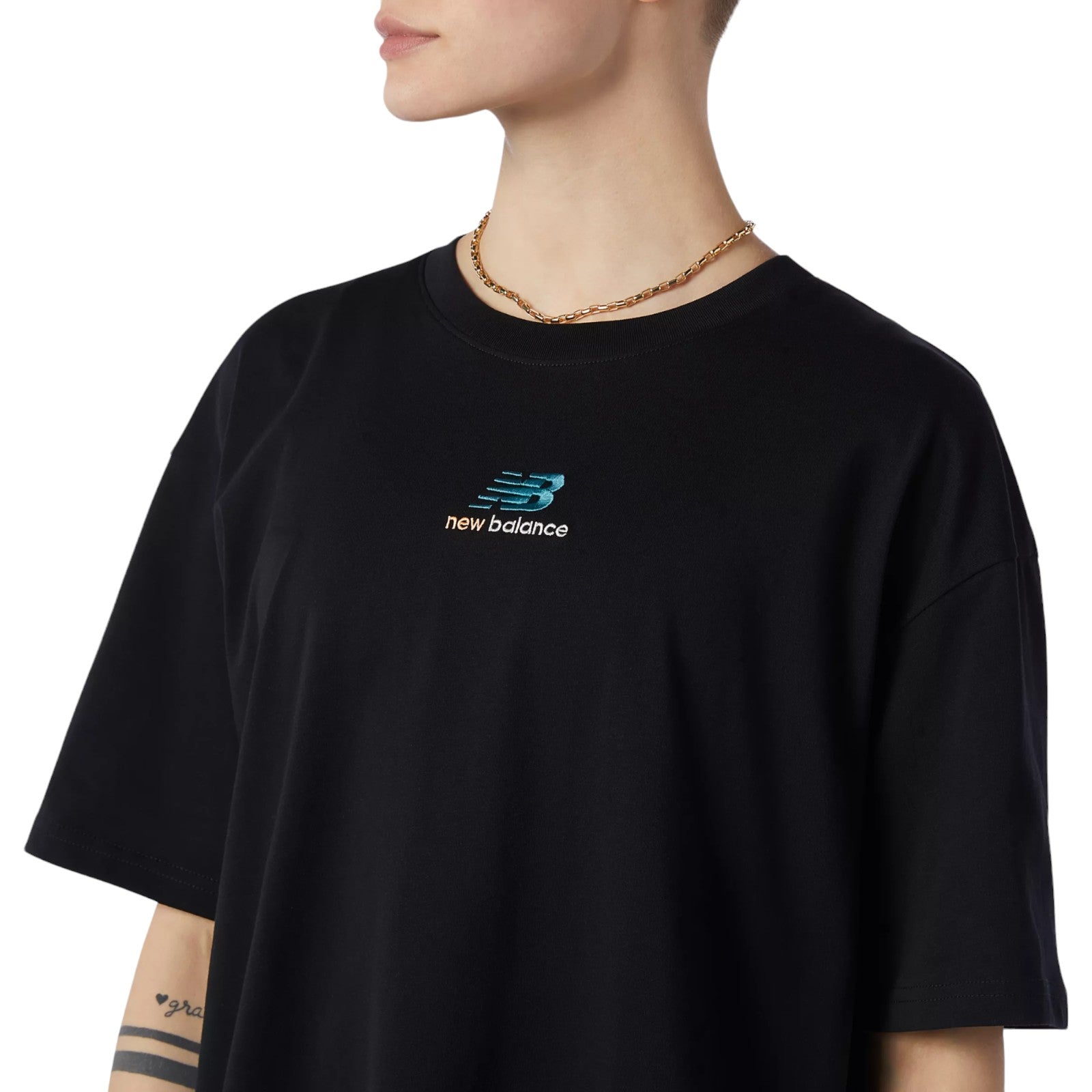 New Balance Womens Athletics Higher Learning Graphic Tee - Black