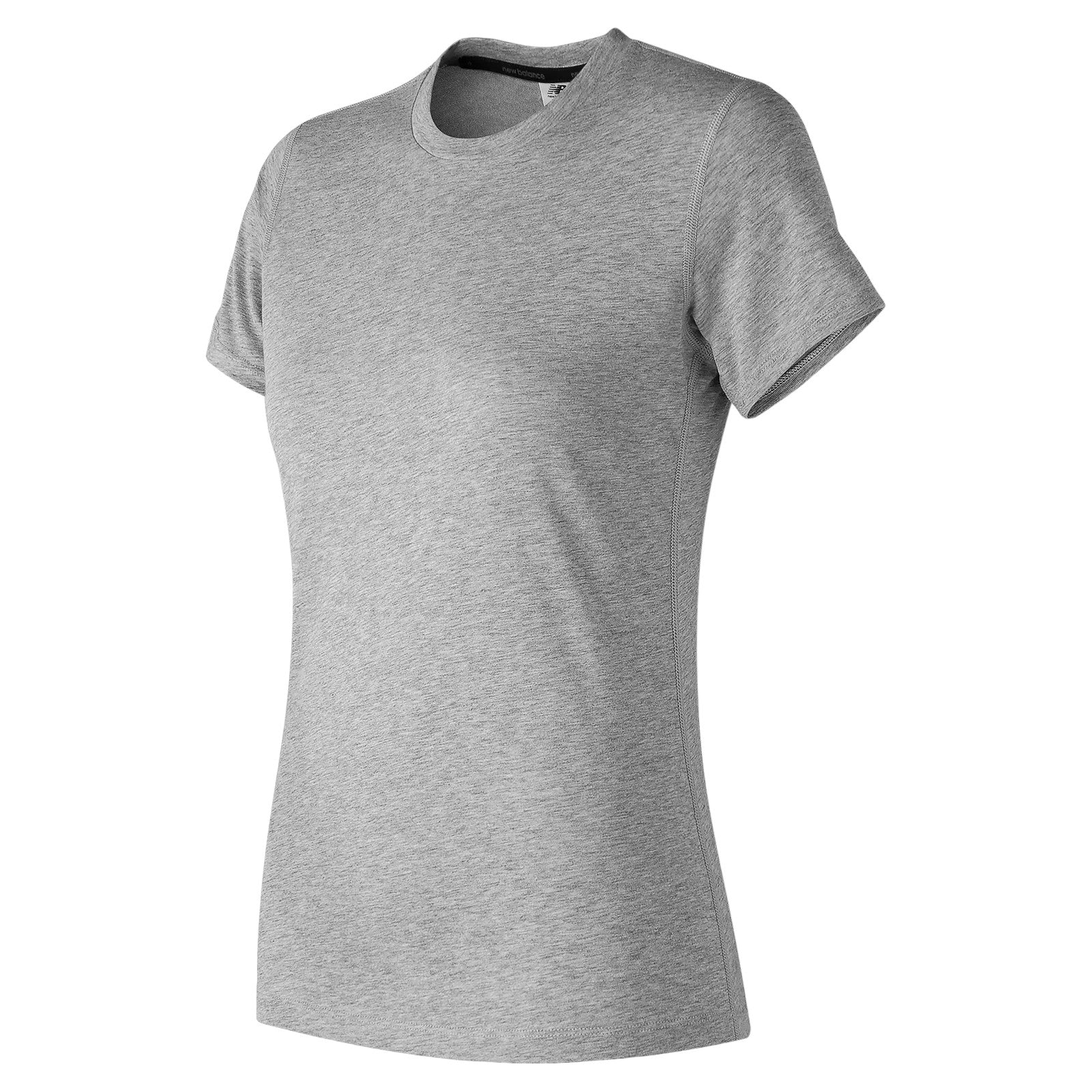 New Balance Womens Heather Tech Relentless Crew Tee - Grey