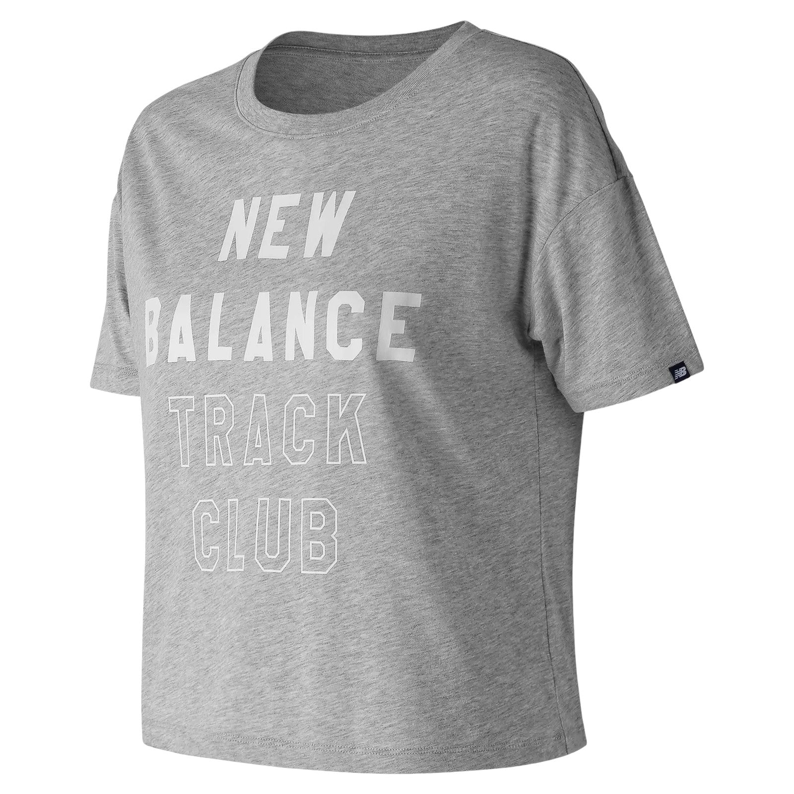 New Balance Womens Text Printed Essentials Short Sleeve T-Shirt - Grey