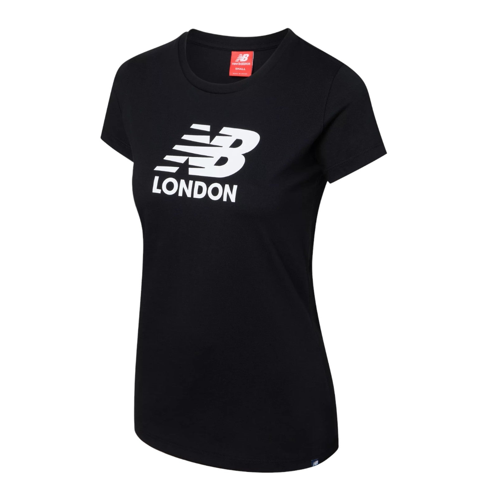 New Balance Womens London Logo Short Sleeve Tee - Black