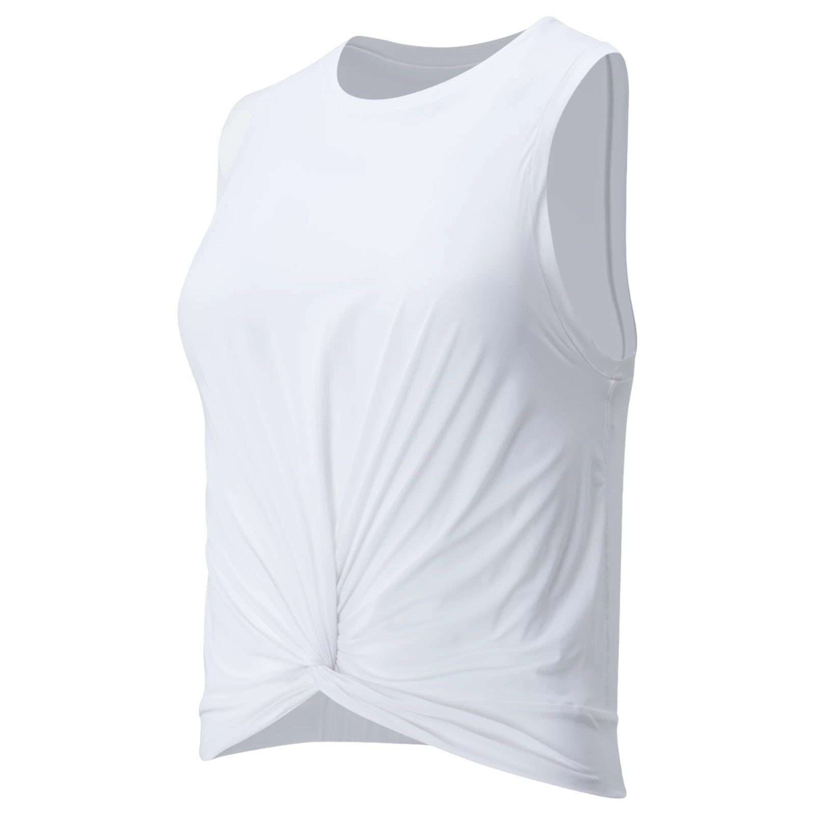 New Balance Womens Determination Feel The Cool Knot Tee - White