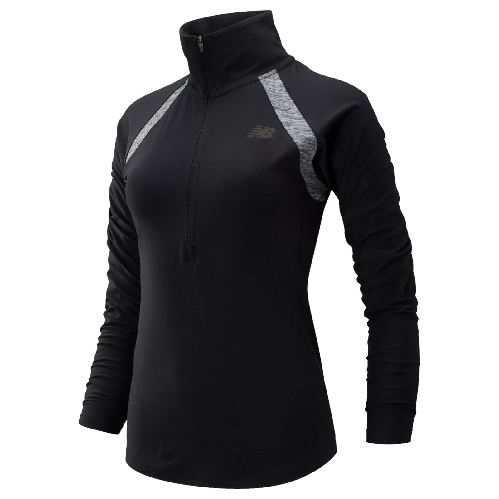 New Balance Womens Spacedye Half Zip Top - Black