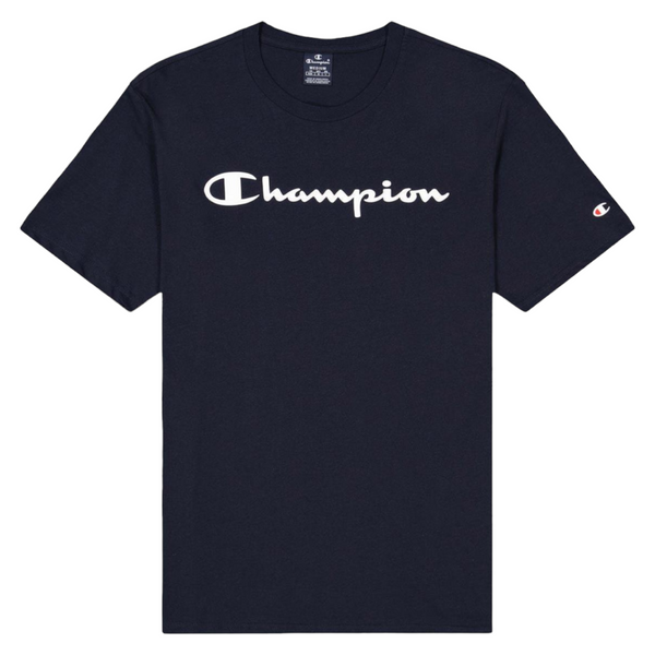 Champion Legacy Spellout Big Logo Tee - Navy