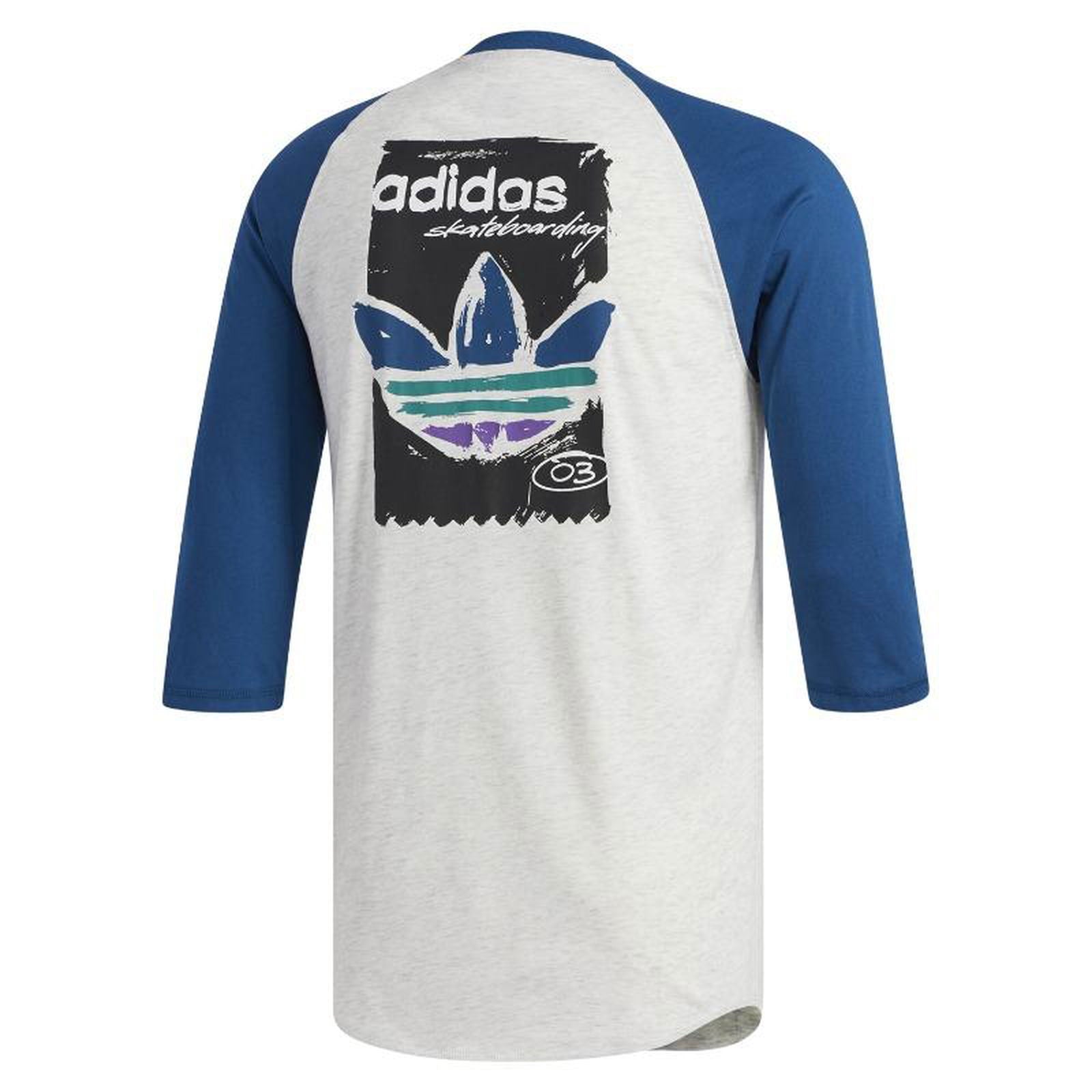 adidas Originals Claremont 3/4 Longsleeve Skate T-Shirt - Grey - ViaductClothing -  -  