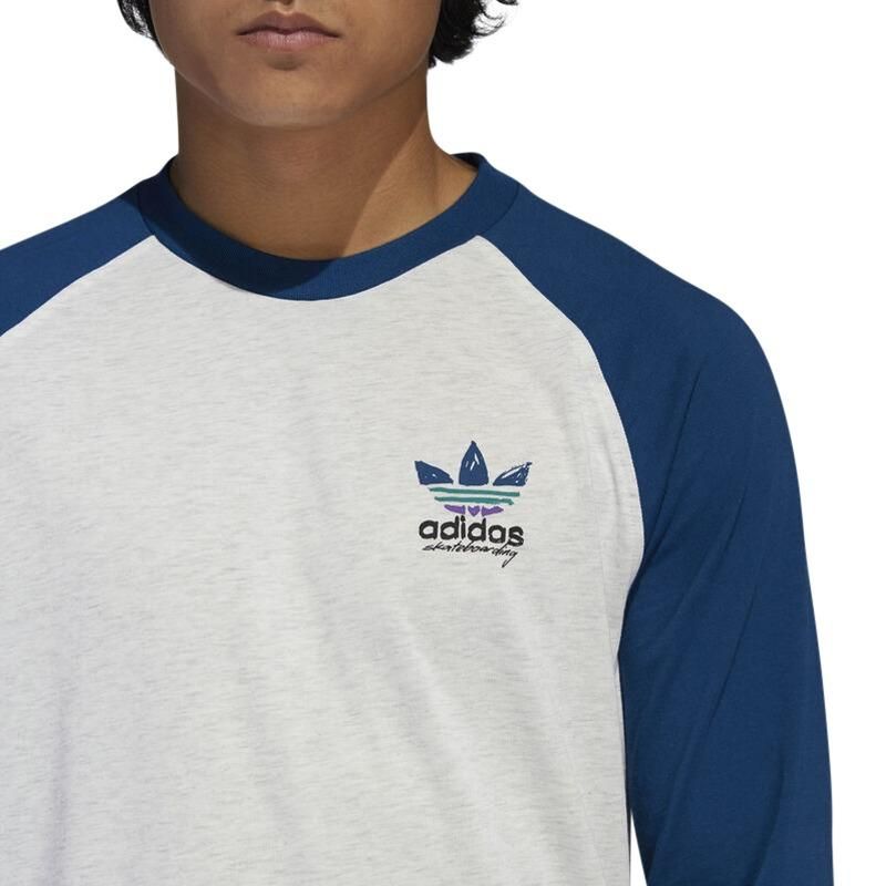 adidas Originals Claremont 3/4 Longsleeve Skate T-Shirt - Grey - ViaductClothing -  -  