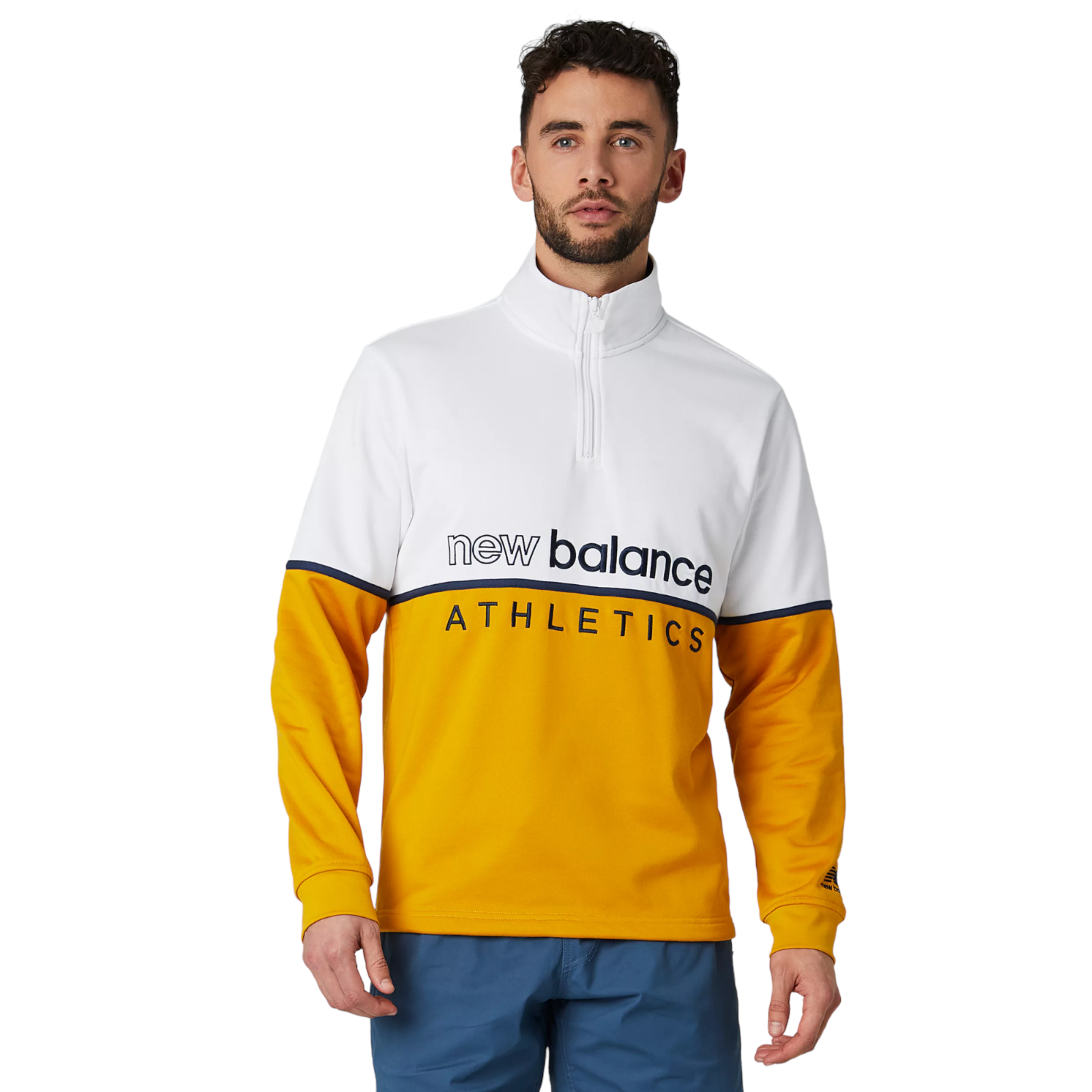 New Balance Sweatshirt Athletics Track 1/4 Zip - Yellow - ViaductClothing -  -  