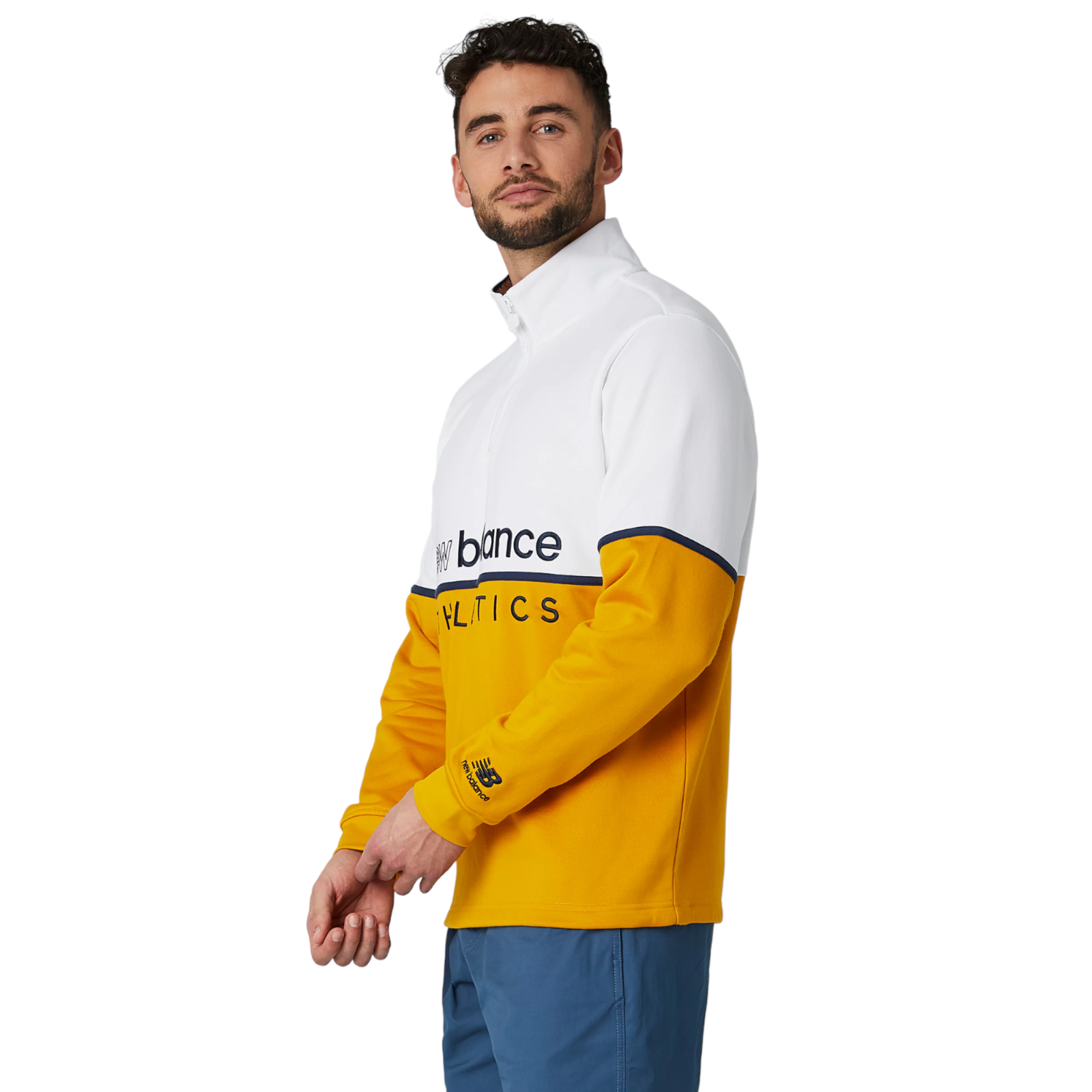 New Balance Sweatshirt Athletics Track 1/4 Zip - Yellow - ViaductClothing -  -  