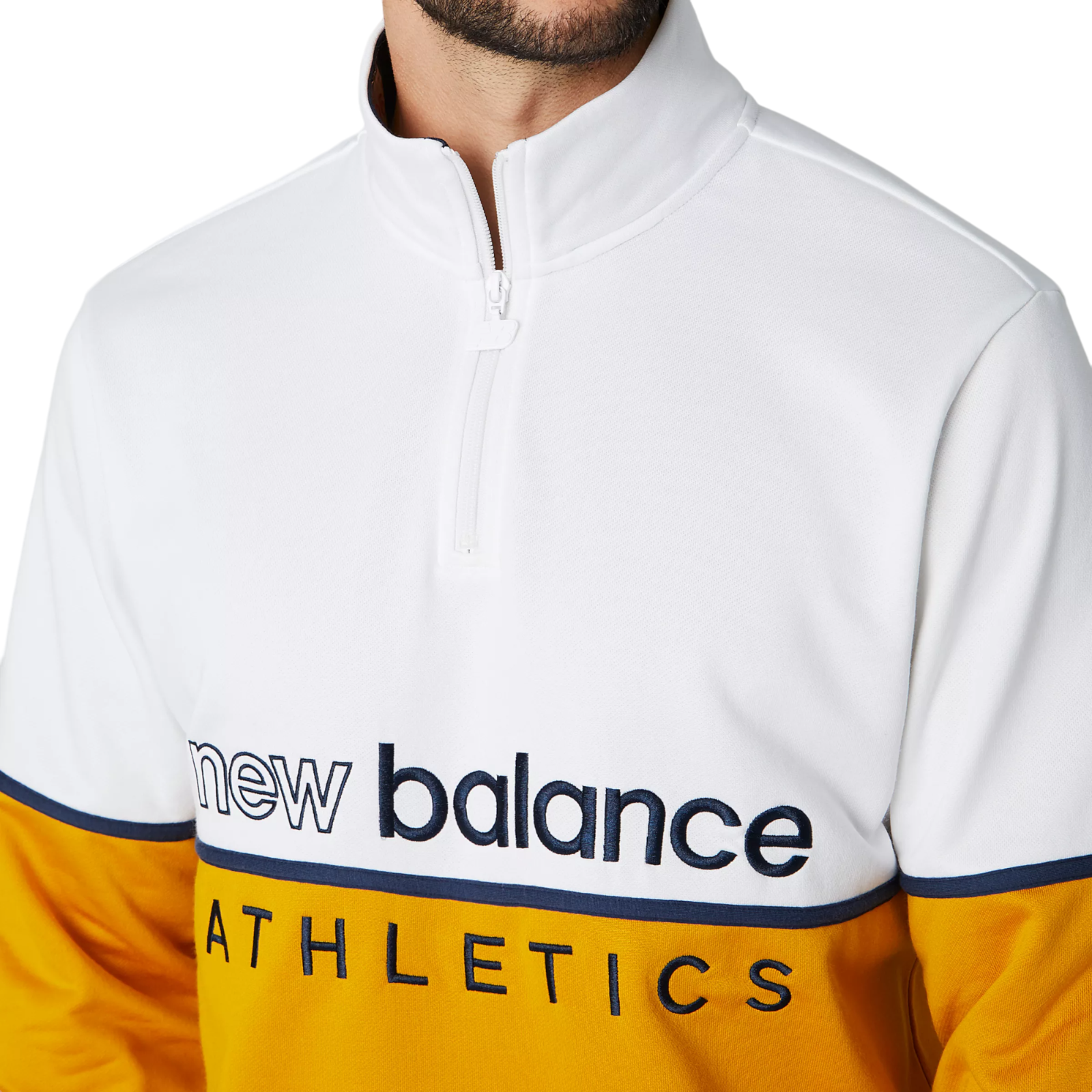 New Balance Sweatshirt Athletics Track 1/4 Zip - Yellow - ViaductClothing -  -  