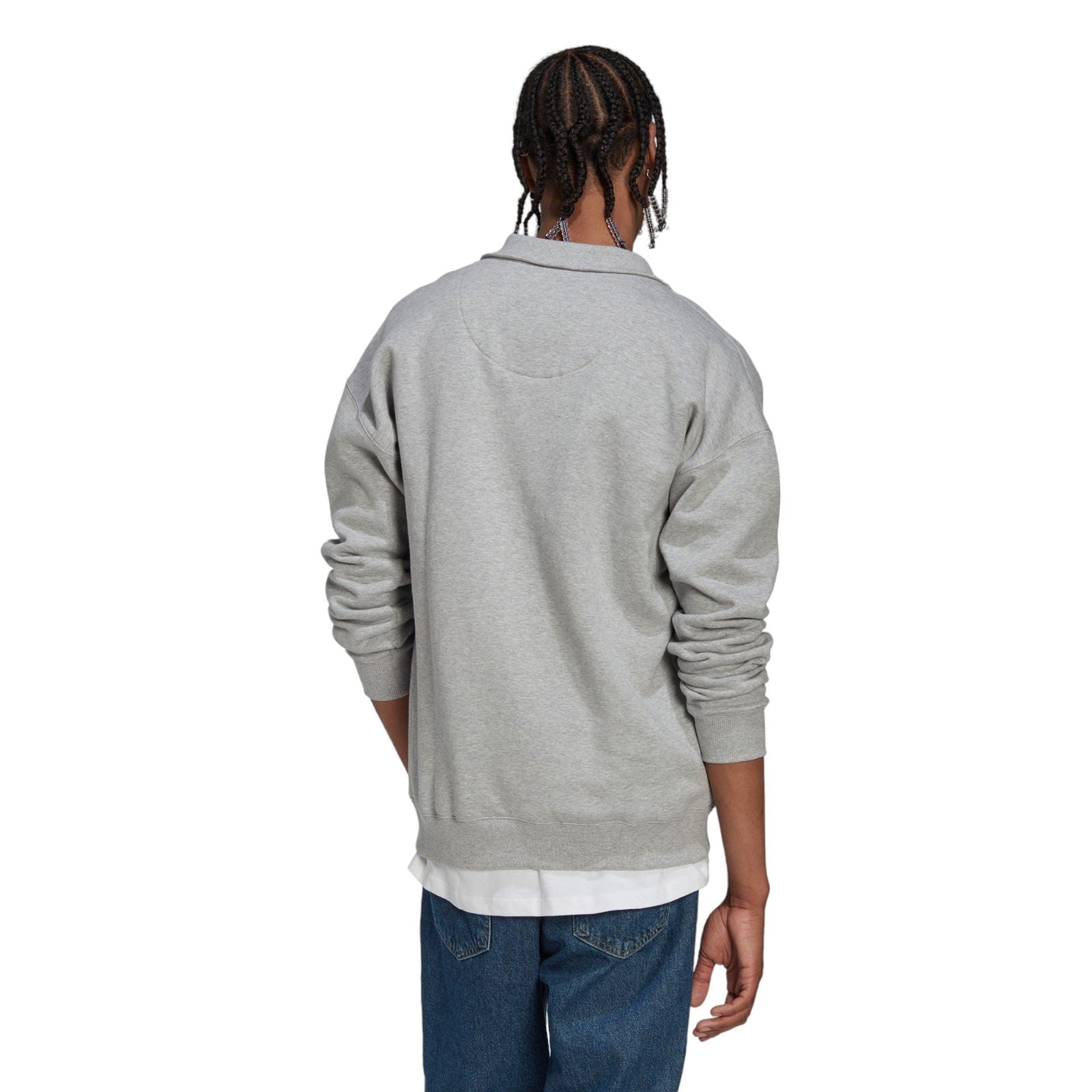 adidas 1/4 Zip Fleece Sweatshirt - Medium Grey Heather - ViaductClothing -  -  