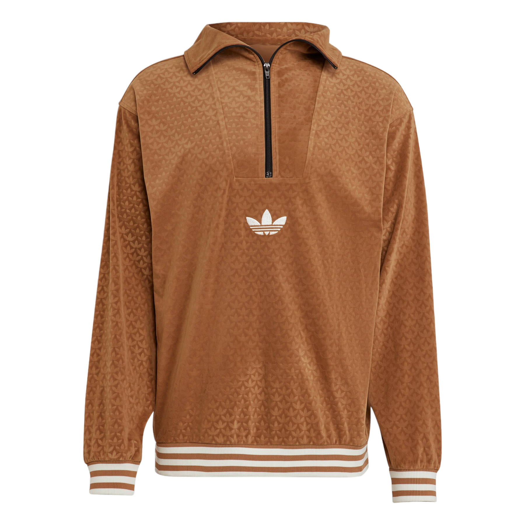 adidas Originals Men's Adicolor Heritage Now Funnel Velour Top - Brown