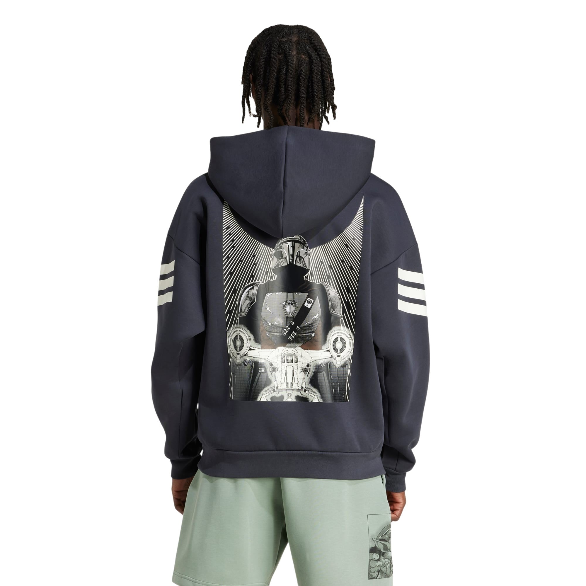 adidas Star Wars Mandalorian Graphic Hoodie - Night Grey