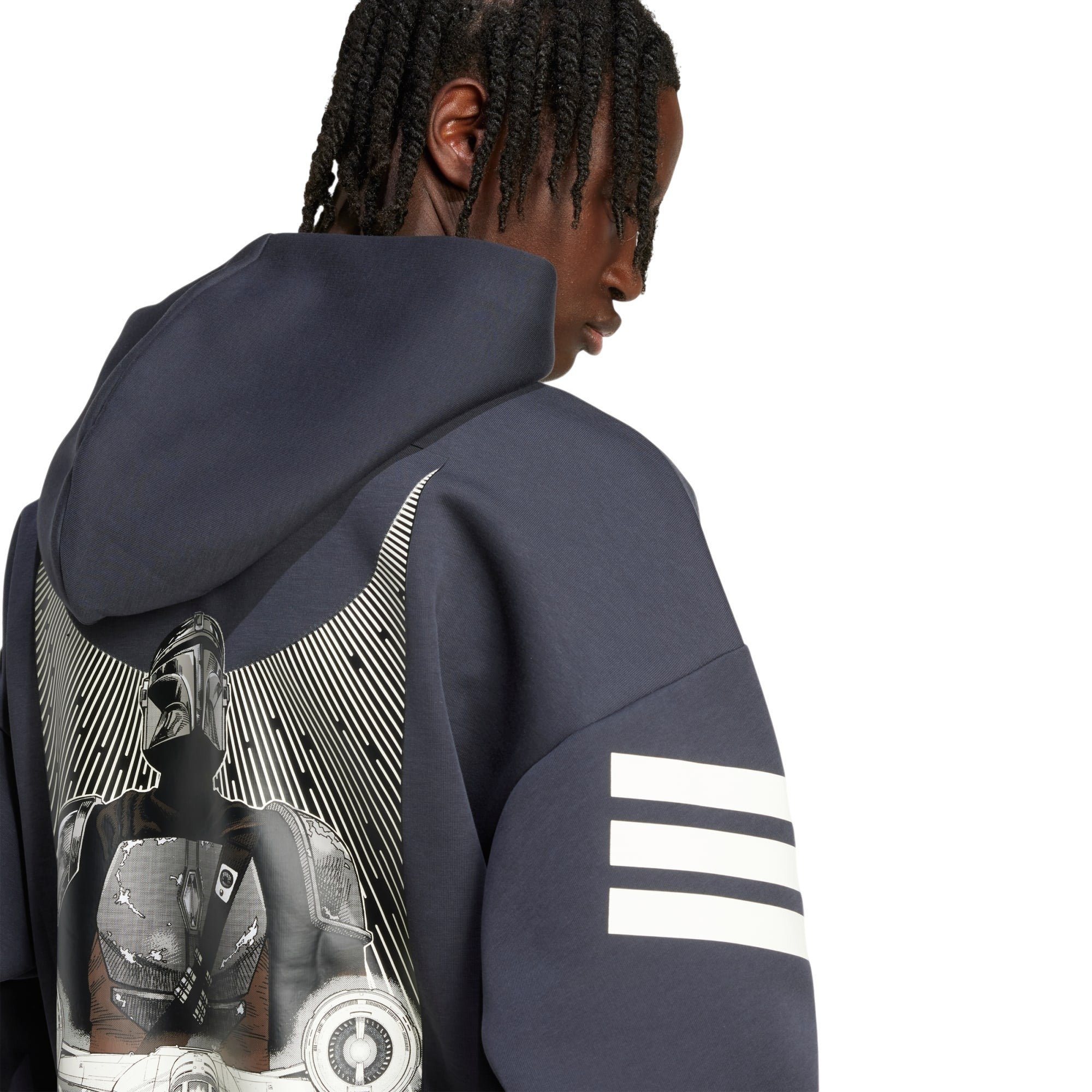 adidas Star Wars Mandalorian Graphic Hoodie - Night Grey