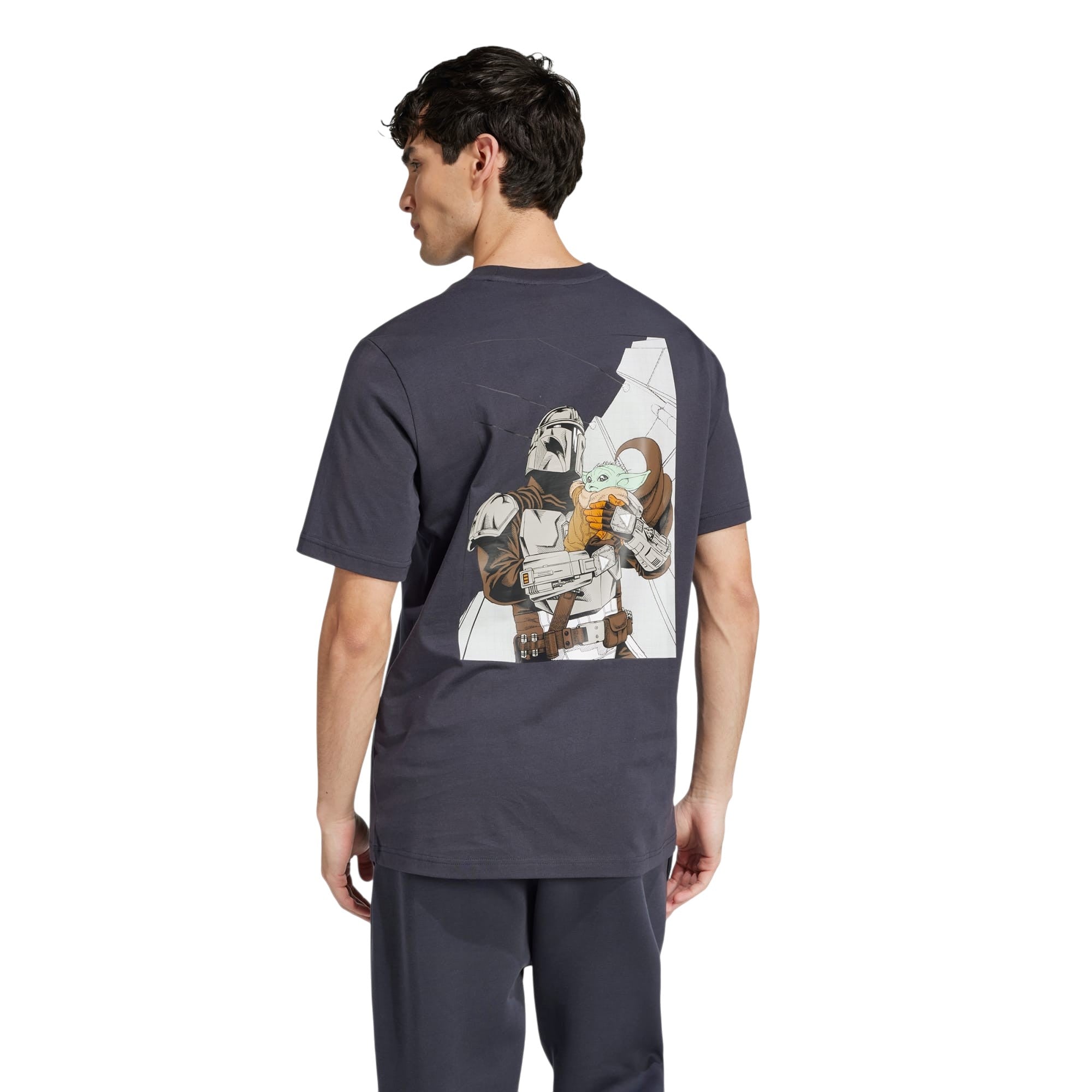 adidas Star Wars Mandalorian Back Graphic T Shirt - Grey