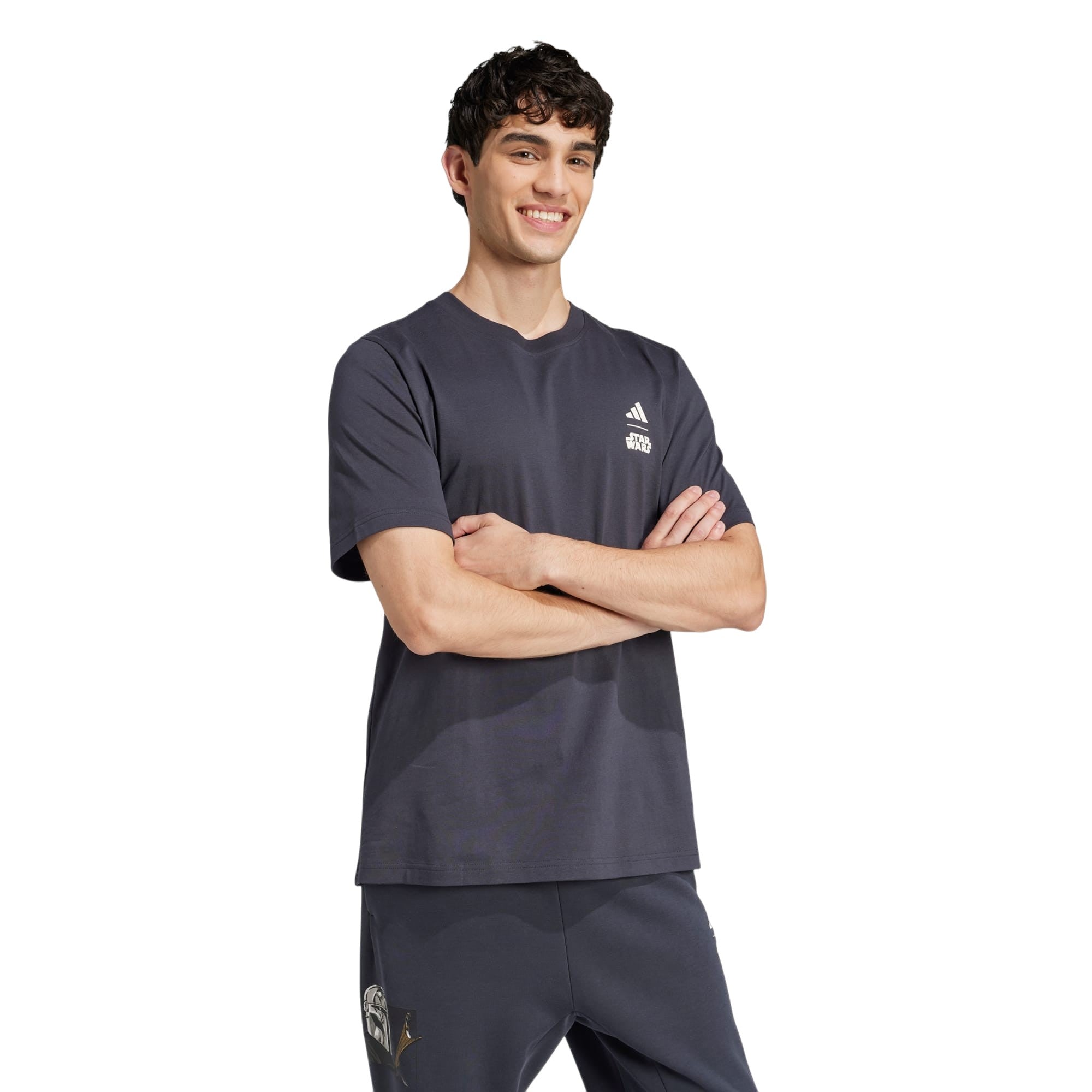 adidas Star Wars Mandalorian Back Graphic T Shirt - Grey