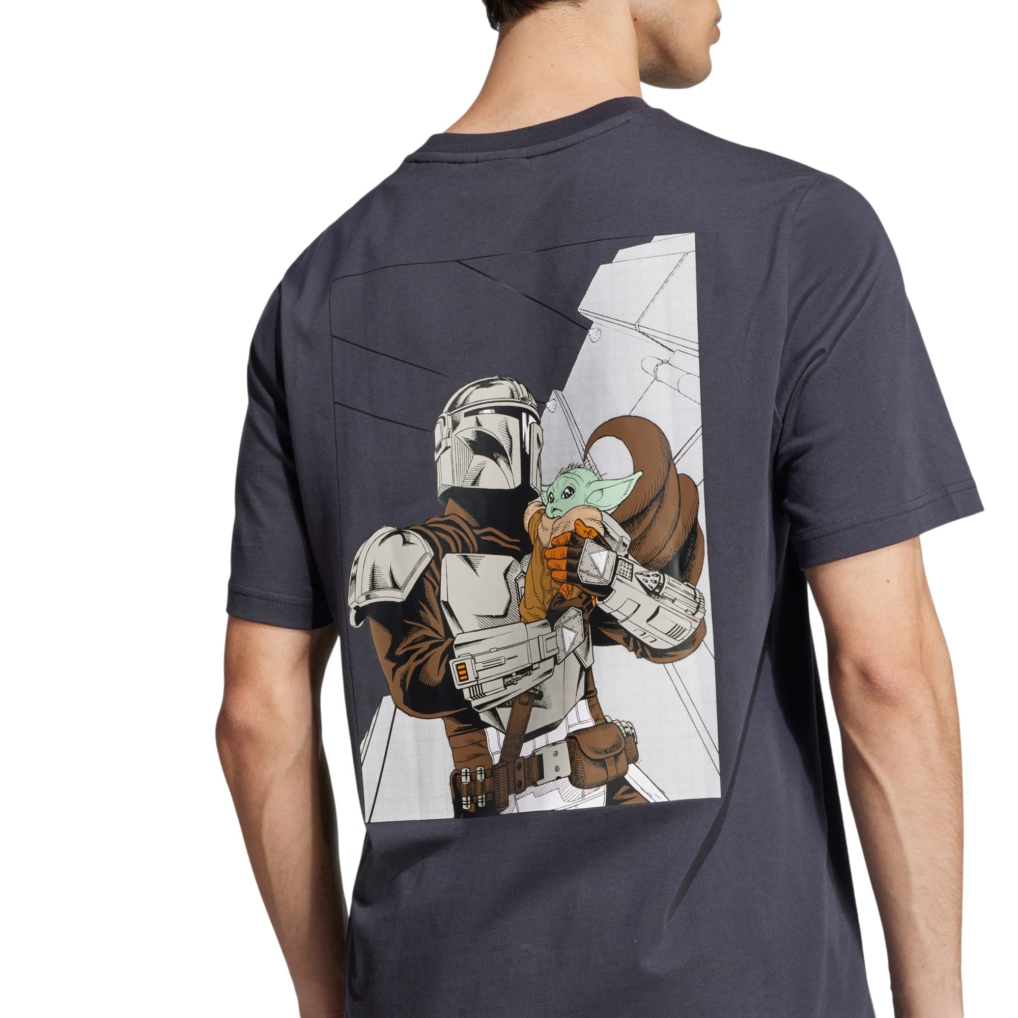 adidas Star Wars Mandalorian Back Graphic T Shirt - Grey