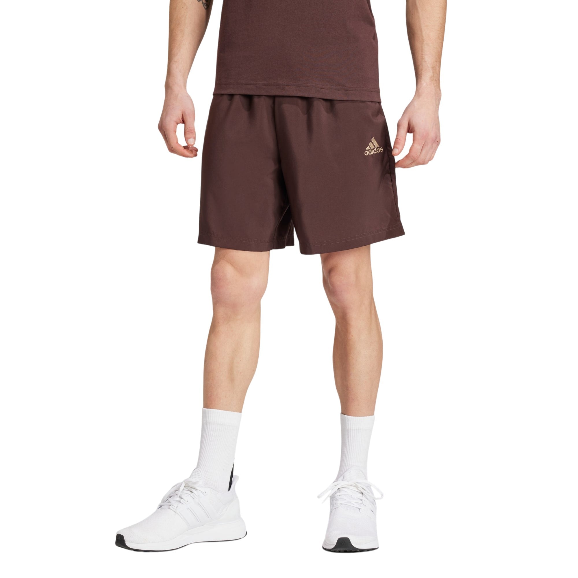adidas Originals Men's AEROREADY Essentials Chelsea Small Logo Shorts - Shadow Brown