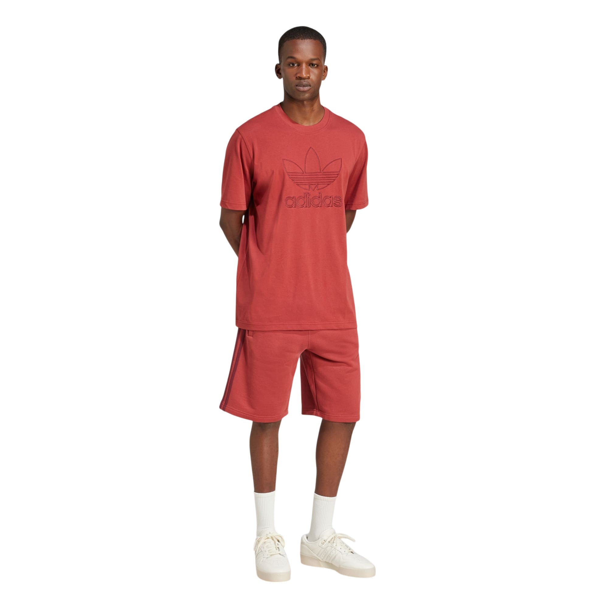 adidas Originals 3 Stripes Sweat Shorts - Preloved Ruby