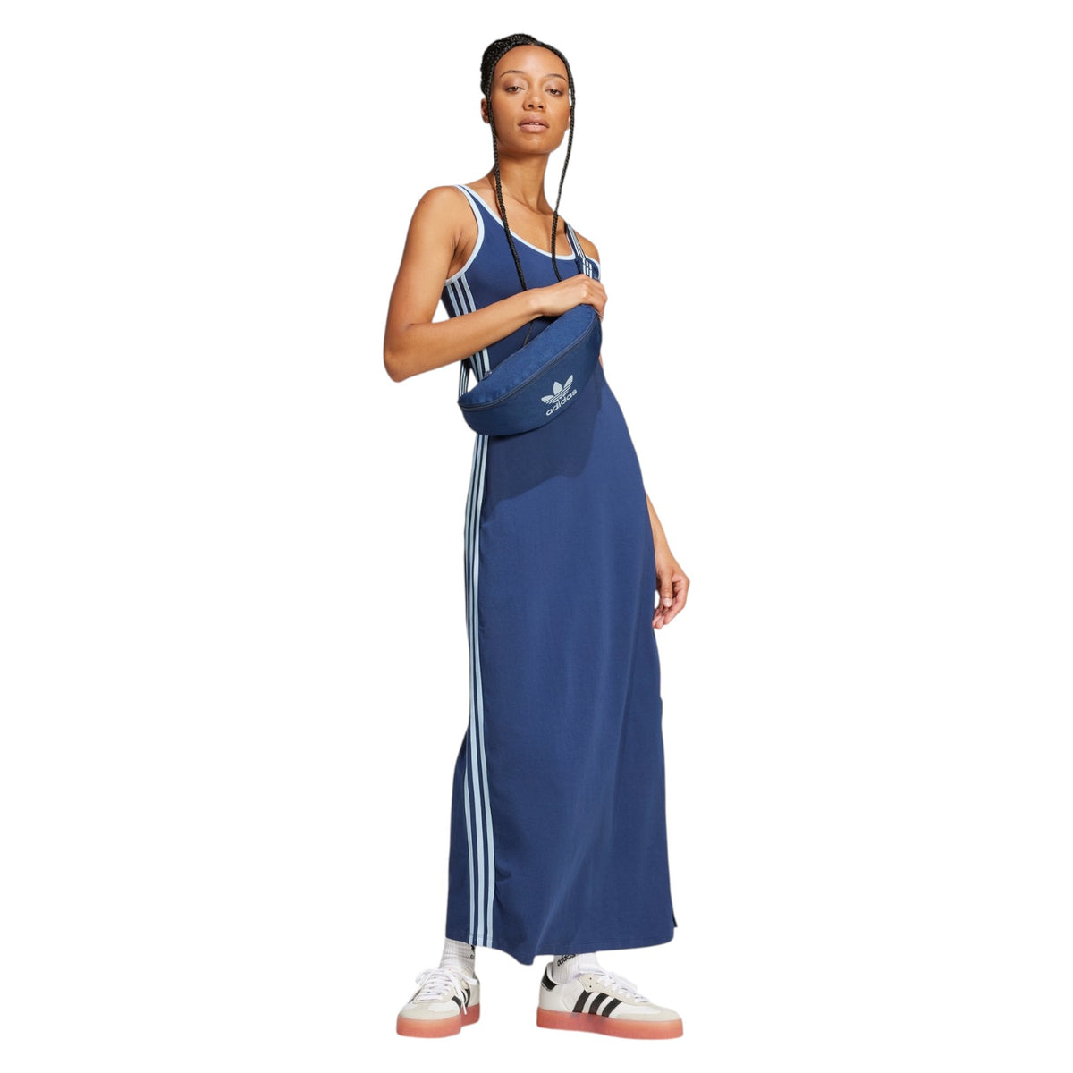 adidas Originals Women's Adicolor 3-Stripes Tank Maxi Dress - Navy