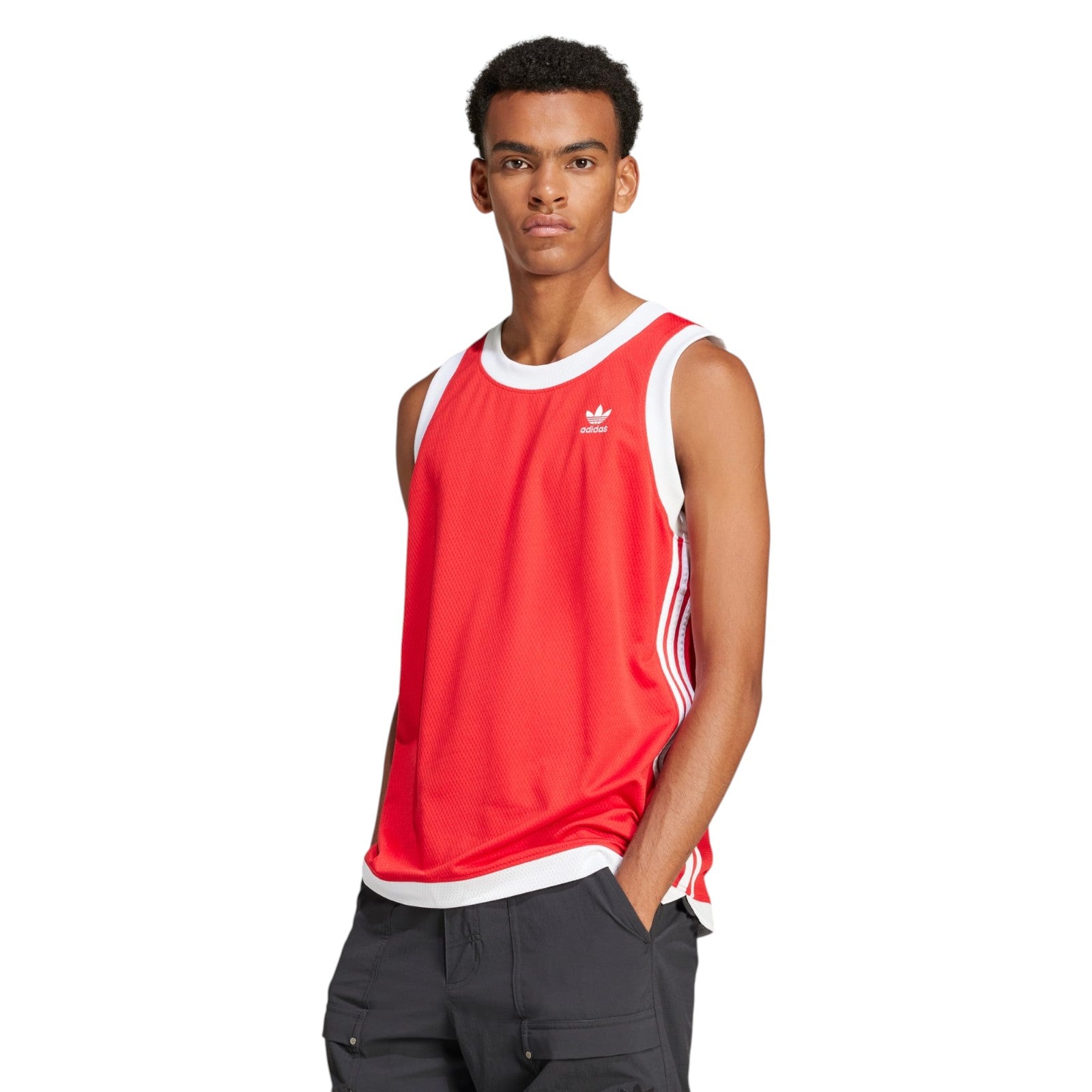 adidas Originals Men's Adicolor Mock Eyelet Vest - Red