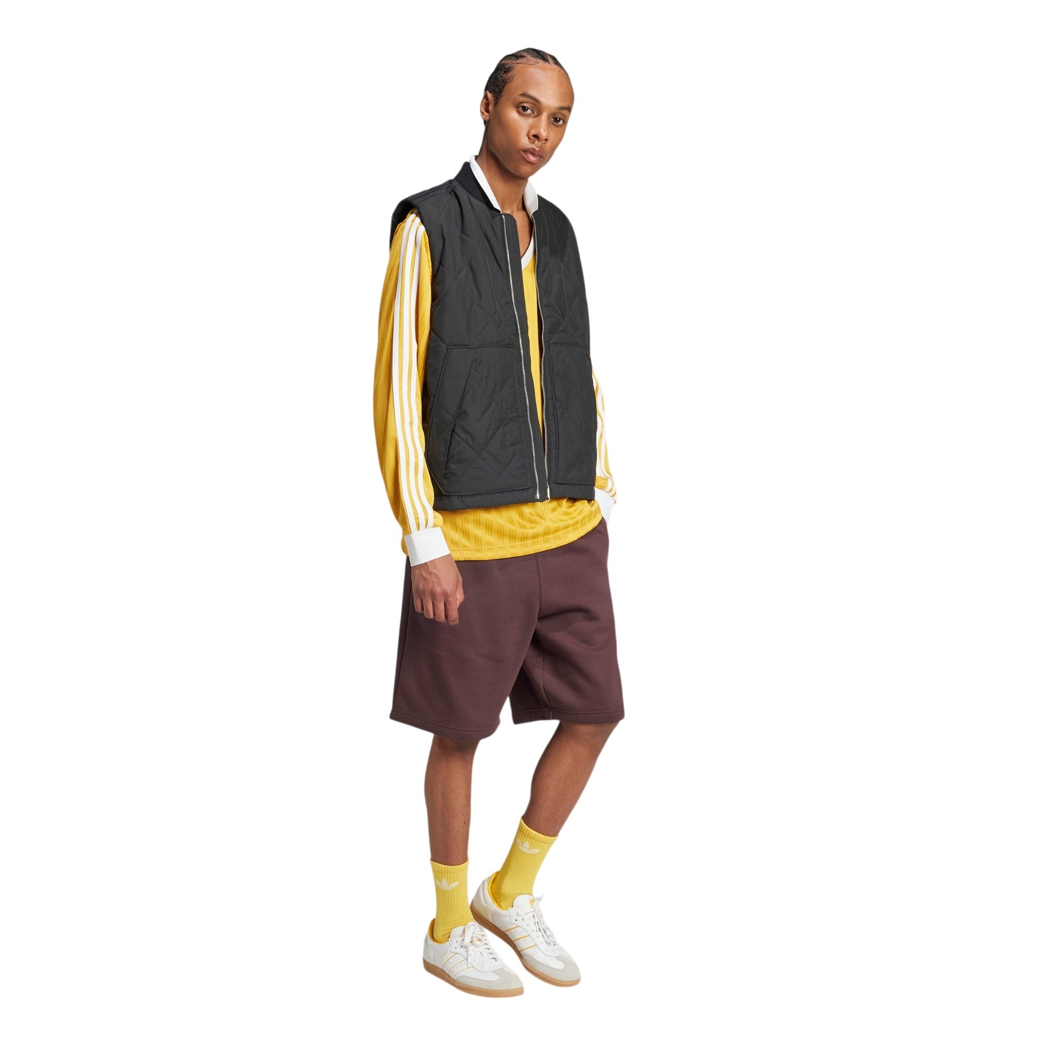 adidas Originals Men's Adicolor Piqué Football Long-Sleeve T-Shirt - Preloved Yellow