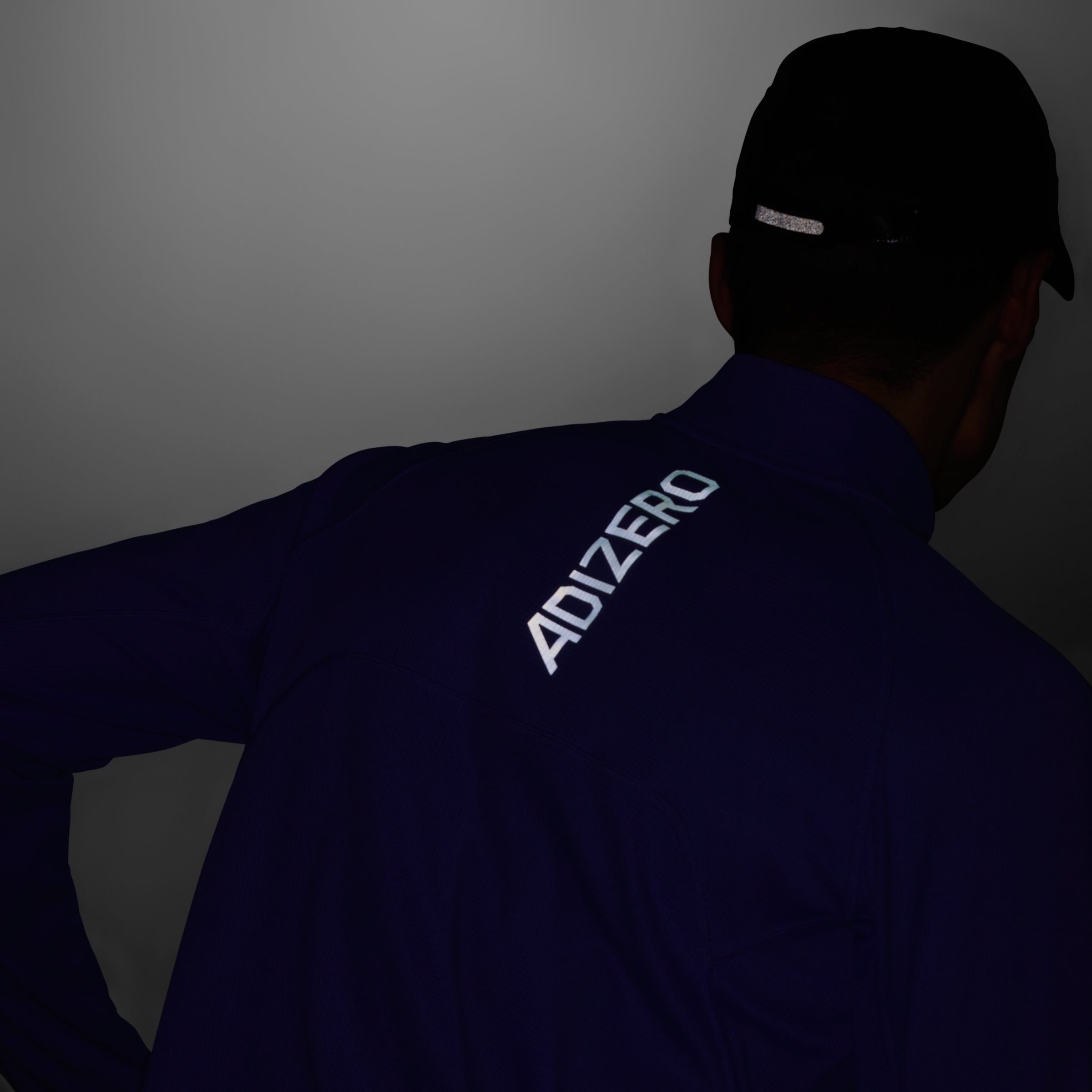 adidas Men's Adizero Running Quarter-Zip Long Sleeve Tee - Blue