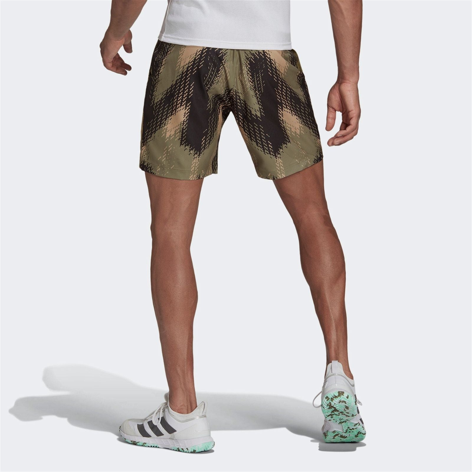 adidas Primeblue 7-Inch Camo Printed Shorts - Orbit Green / Ambient Blush - ViaductClothing -  -  