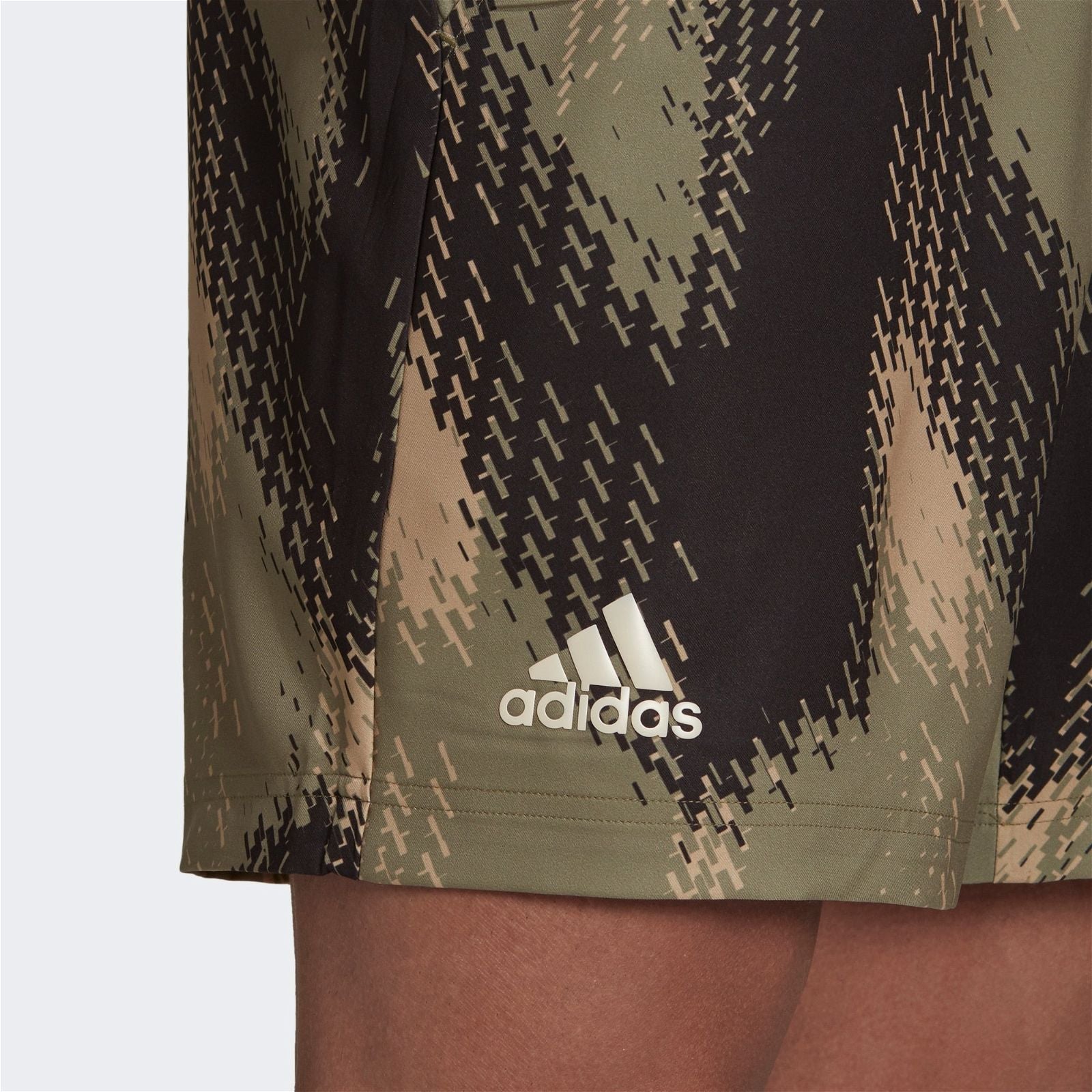 adidas Primeblue 7-Inch Camo Printed Shorts - Orbit Green / Ambient Blush - ViaductClothing -  -  