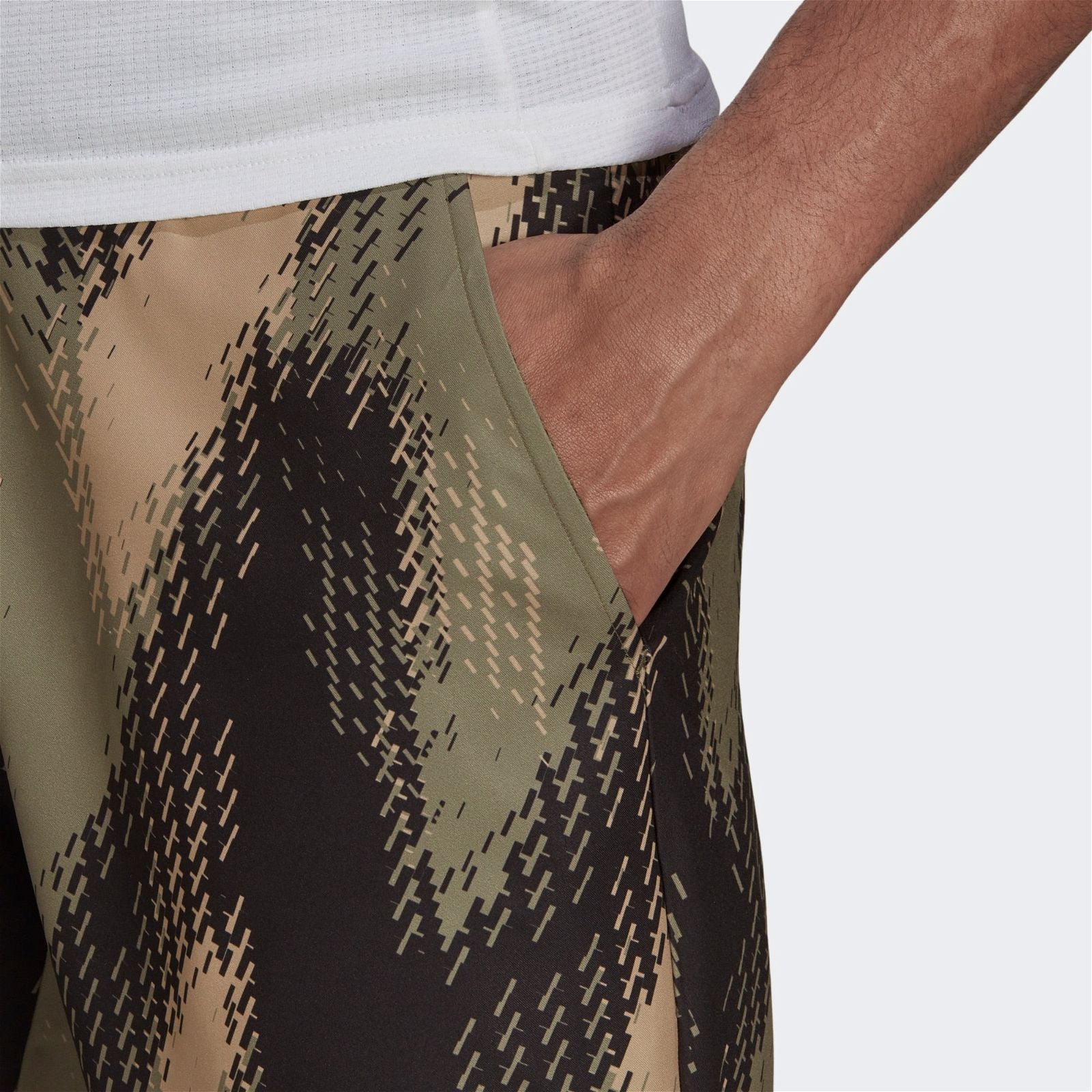 adidas Primeblue 7-Inch Camo Printed Shorts - Orbit Green / Ambient Blush - ViaductClothing -  -  