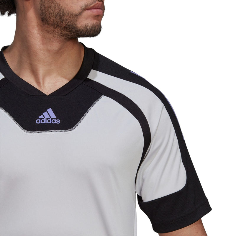 adidas AEROREADY Retro Training Tee - Dash Grey / Black - ViaductClothing -  -  