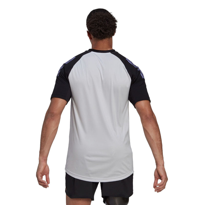 adidas AEROREADY Retro Training Tee - Dash Grey / Black - ViaductClothing -  -  