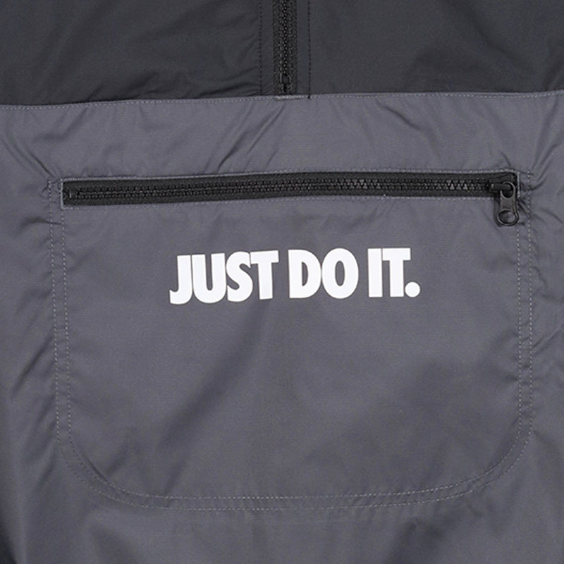 Nike Sportswear Just Do It Woven Windbreaker Jacket - Grey/Black - ViaductClothing -  -  