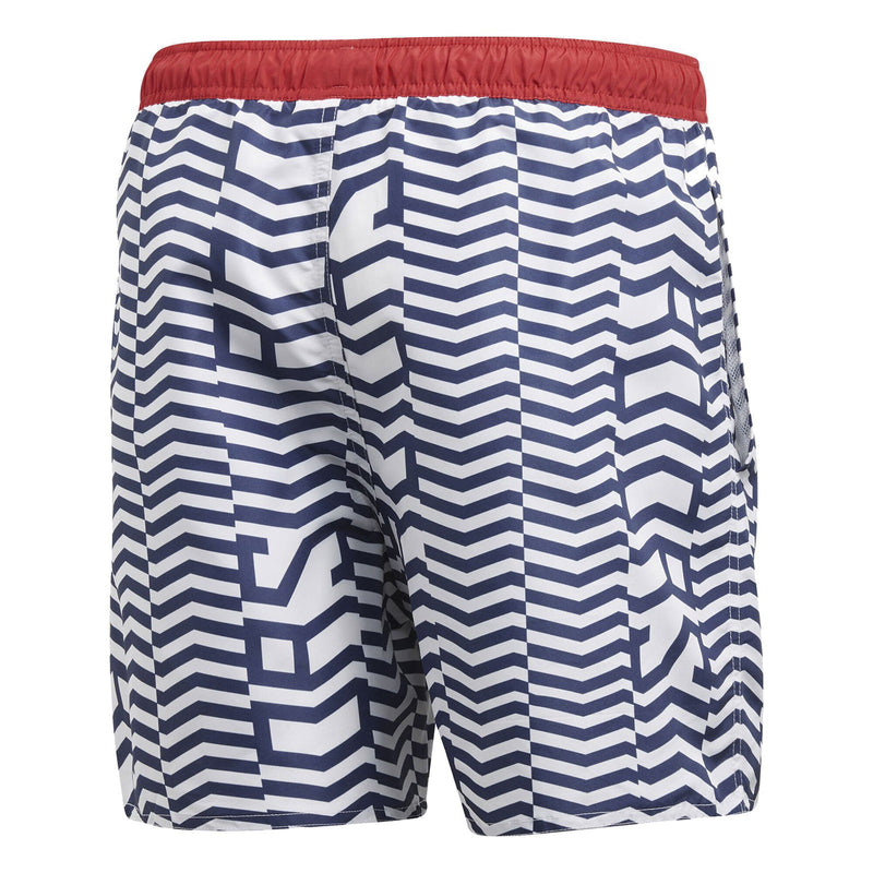 adidas Graphic CLX Swim Short - White/Blue - ViaductClothing -  -  