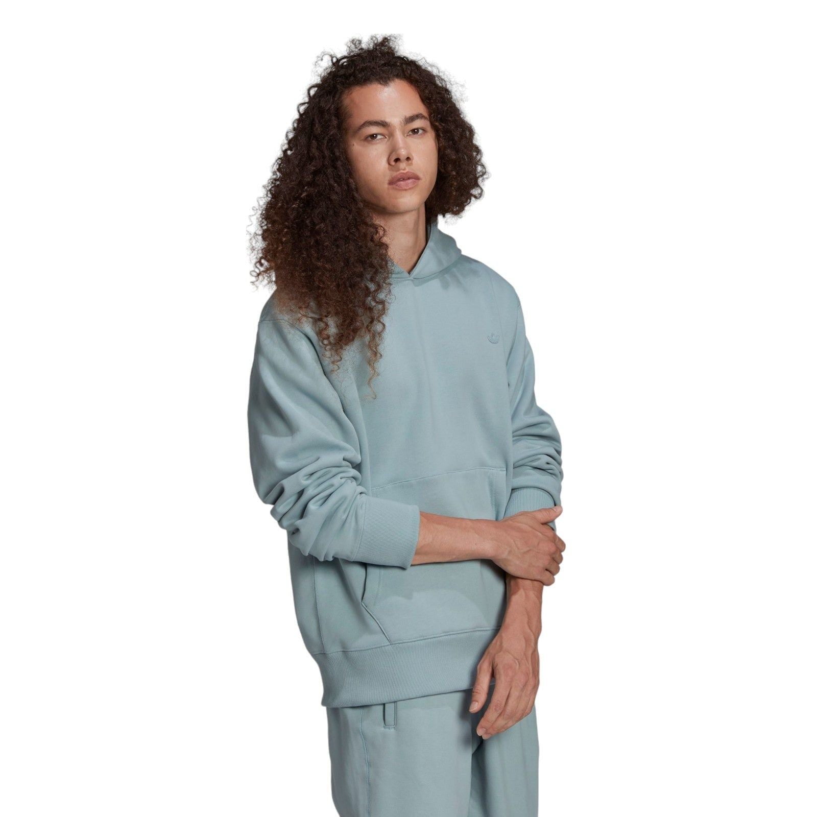 adidas Originals Adicolor Contempo Trefoil Hoodie - Magic Grey / Blue - ViaductClothing -  -  