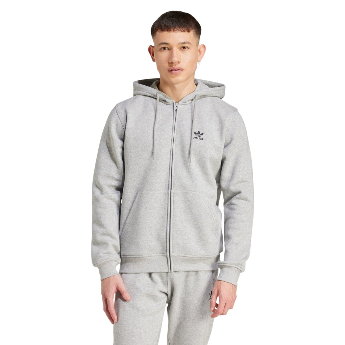 adidas Originals Trefoil Essentials Full-Zip Hoodie - Grey