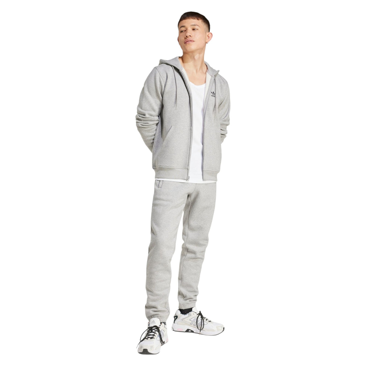 adidas Originals Trefoil Essentials Full-Zip Hoodie - Grey