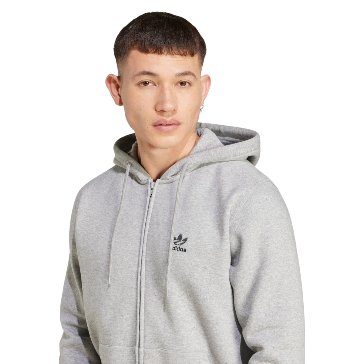 adidas Originals Trefoil Essentials Full-Zip Hoodie - Grey