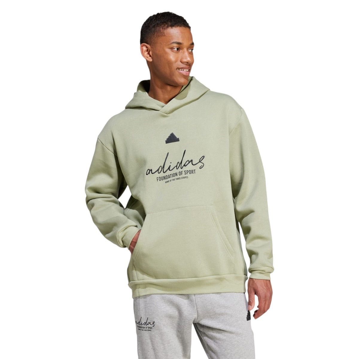 adidas Men's Brand Love Fleece Hoodie - Green