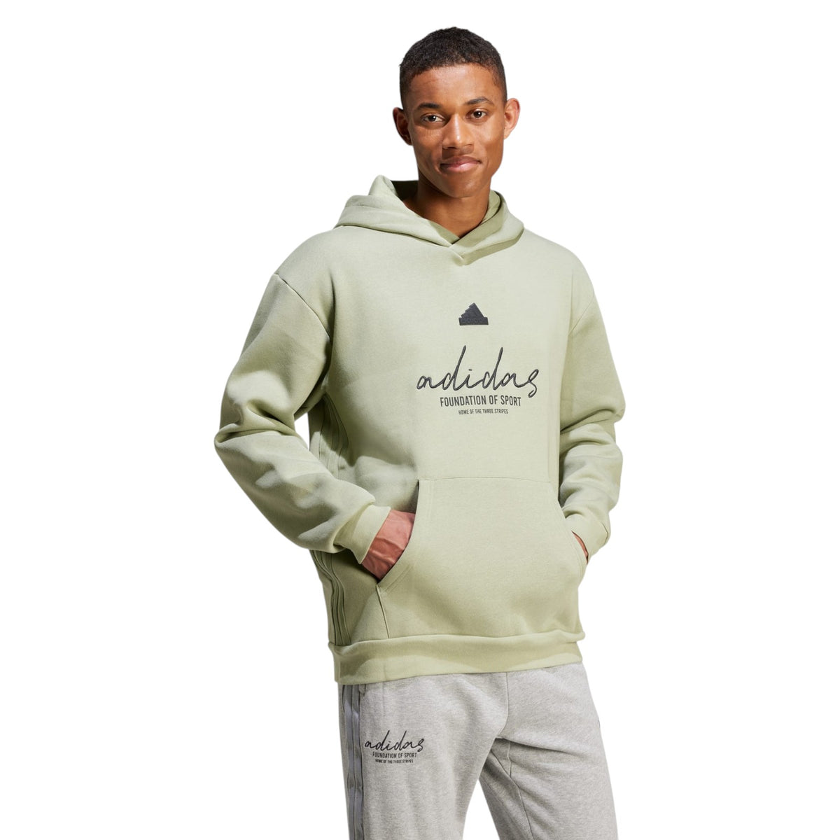 adidas Men's Brand Love Fleece Hoodie - Green