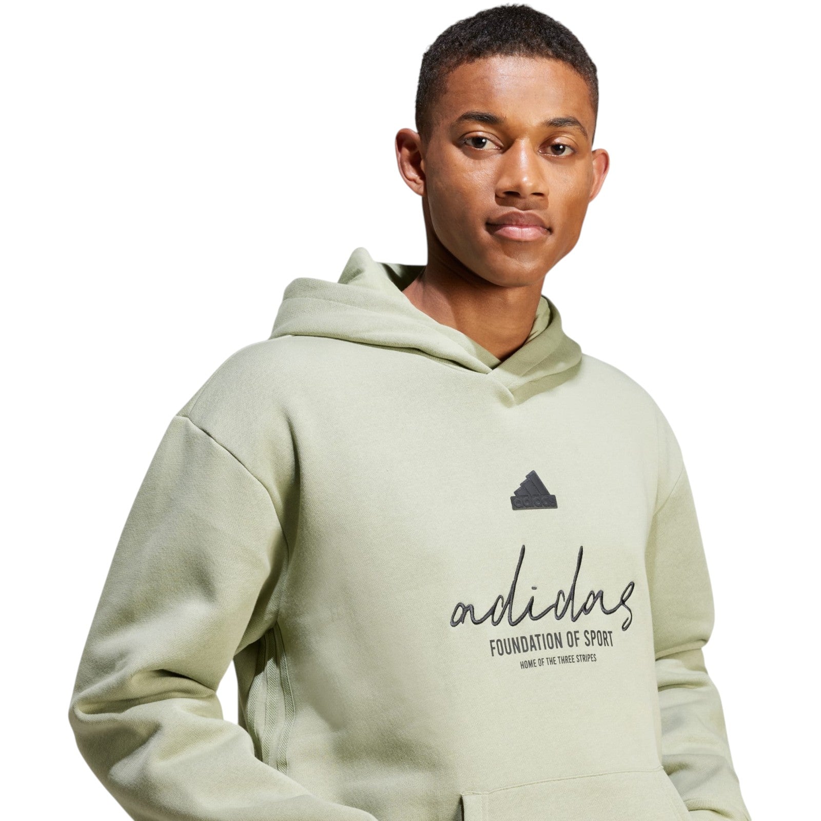 adidas Men's Brand Love Fleece Hoodie - Green