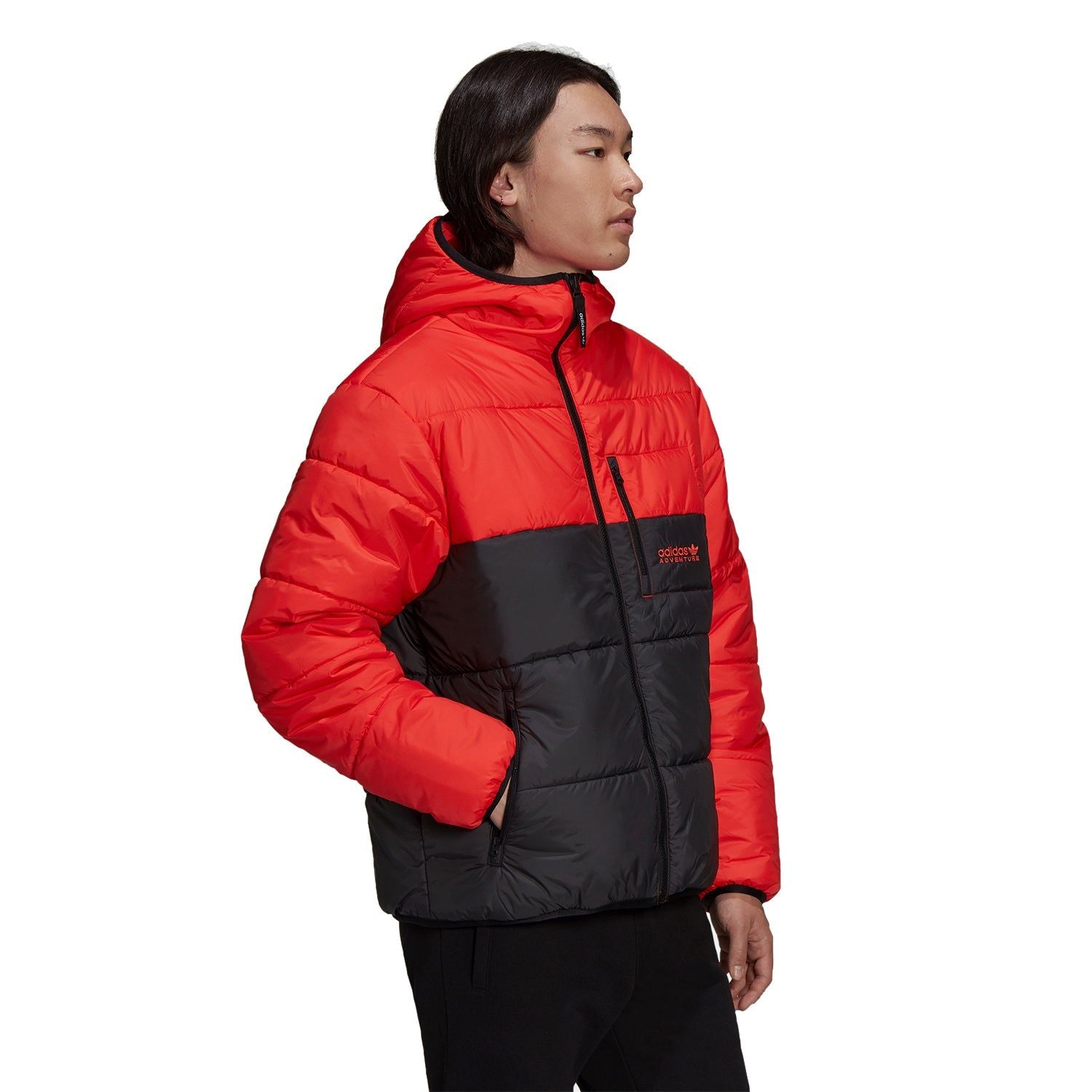 adidas Originals Adventure Reversible Puffer Jacket - Black / Bright Red - ViaductClothing -  -  