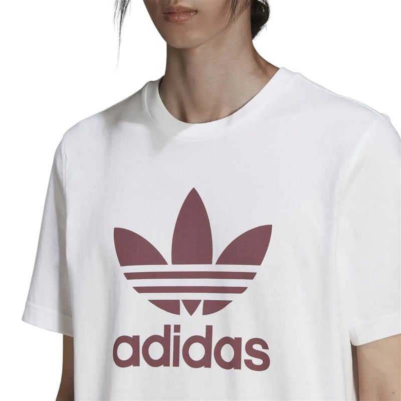 adidas Originals Adicolor Classics Trefoil Tee - White / Burgundy - ViaductClothing -  -  