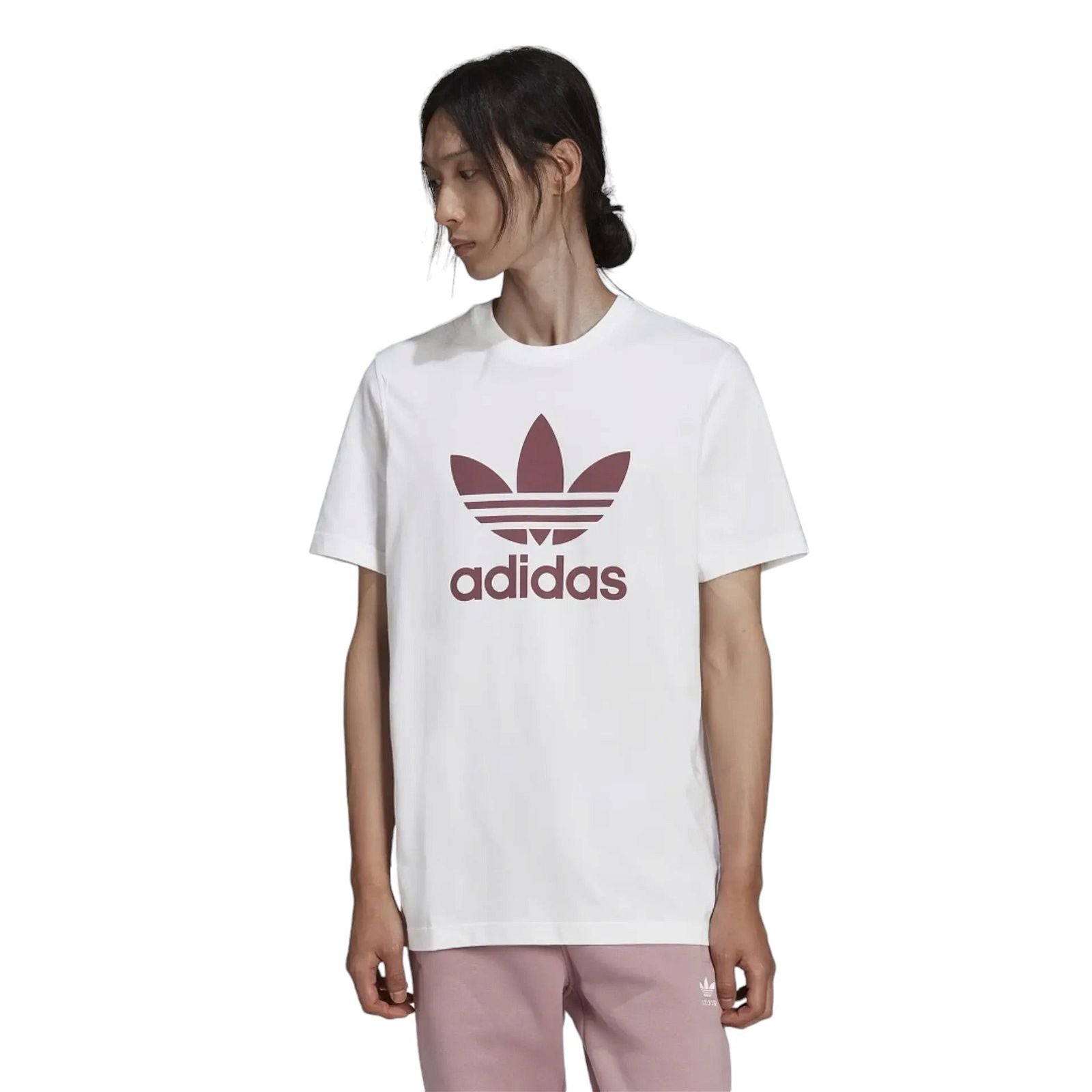 adidas Originals Adicolor Classics Trefoil Tee - White / Burgundy - ViaductClothing -  -  