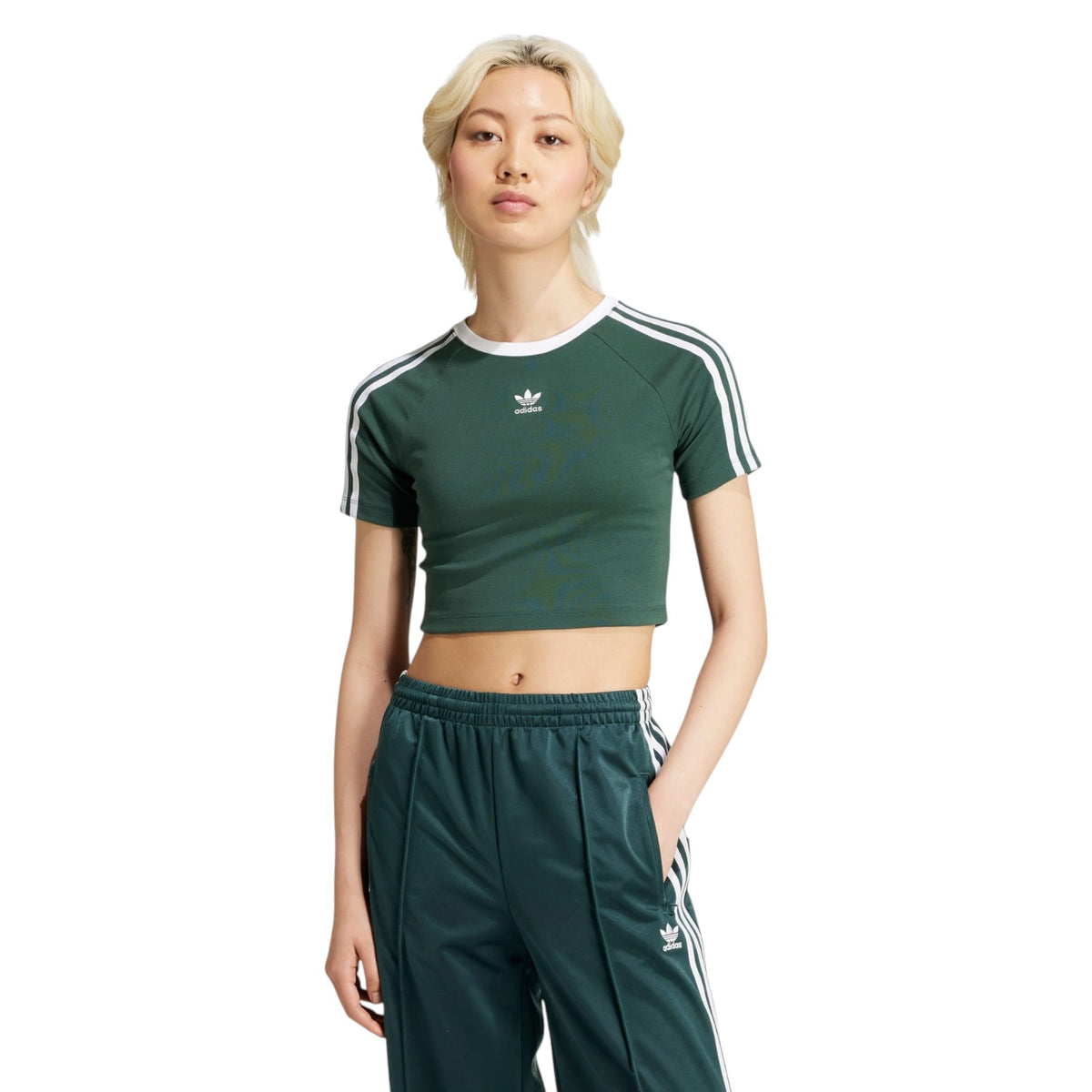 adidas Originals Women's 3-Stripes Baby Tee - Green