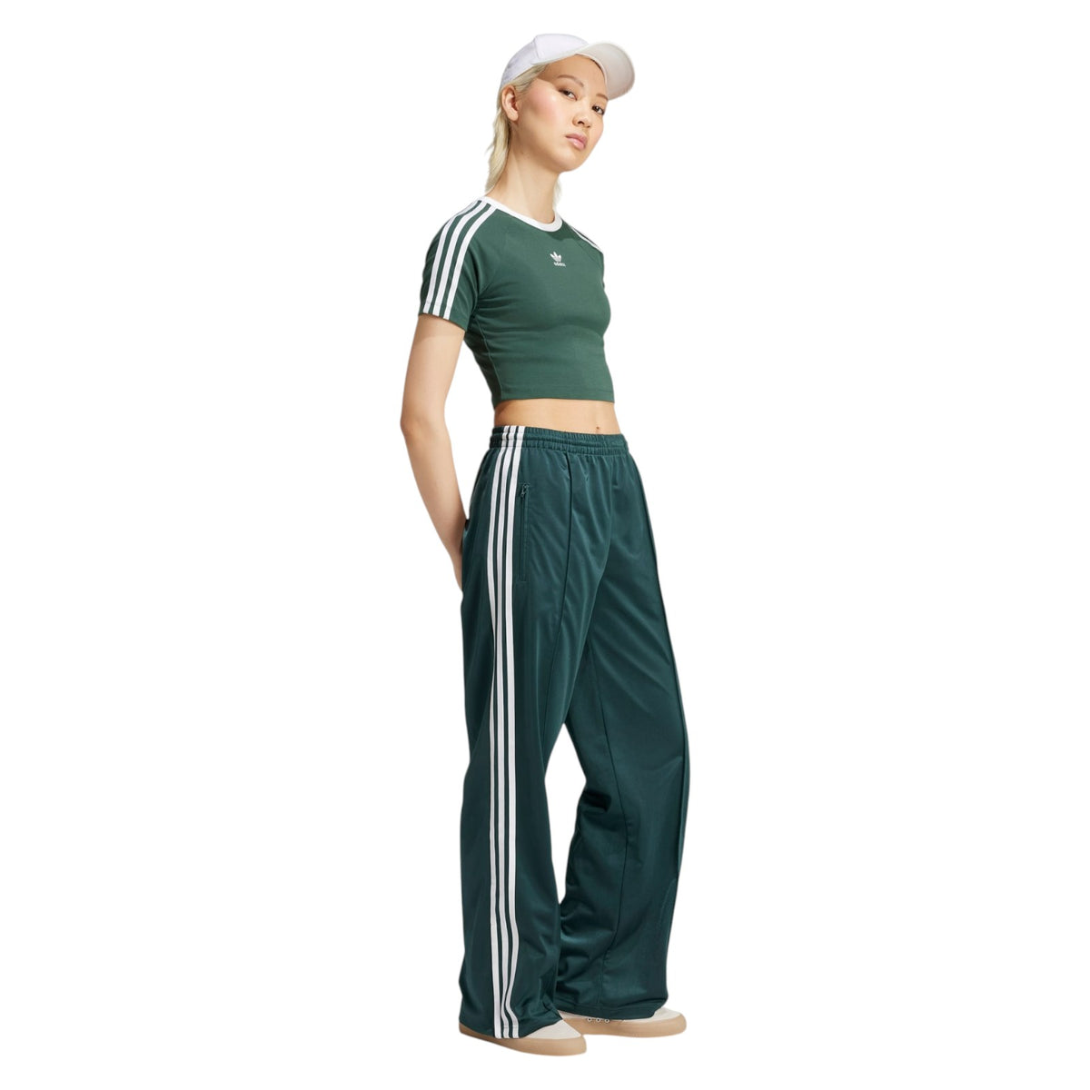 adidas Originals Women's 3-Stripes Baby Tee - Green