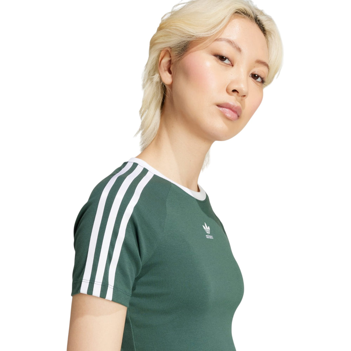 adidas Originals Women's 3-Stripes Baby Tee - Green