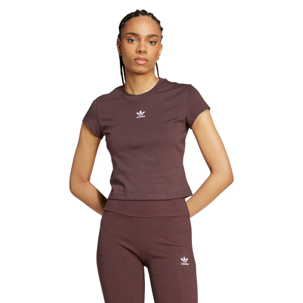 adidas Originals Women's Essentials Slim Tee - Brown