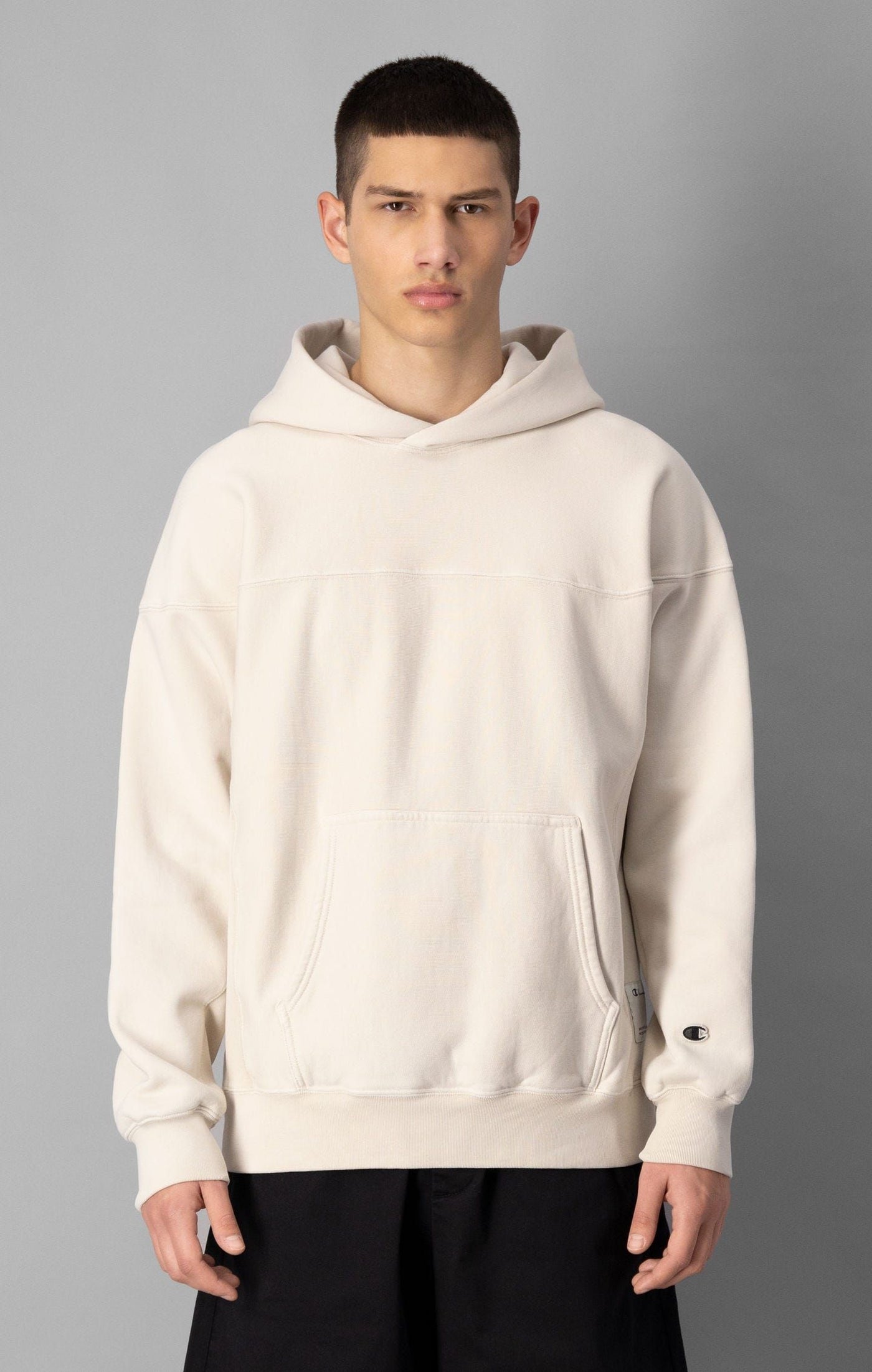 Champion Contemporary Garment Dyed Hoodie Turtle Dove ViaductClothing