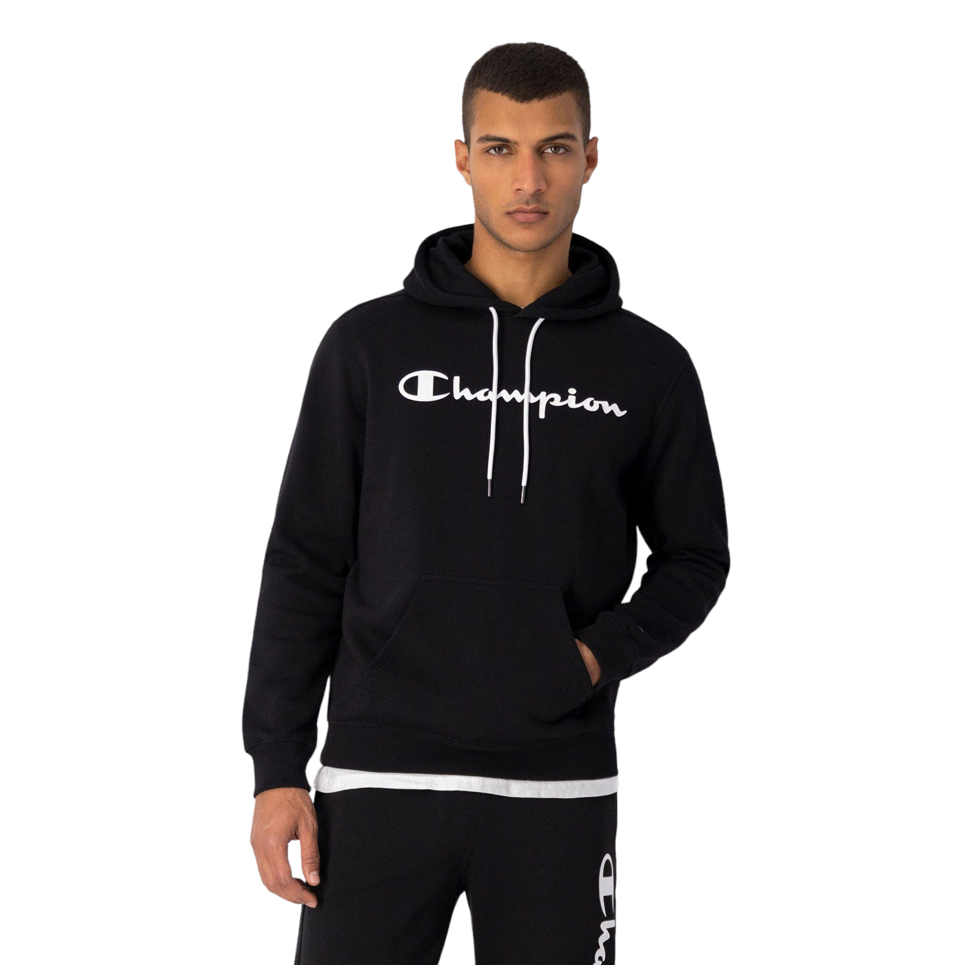 Champion Legacy Hooded Sweatshirt Hoodie - Black White - ViaductClothing -  -  