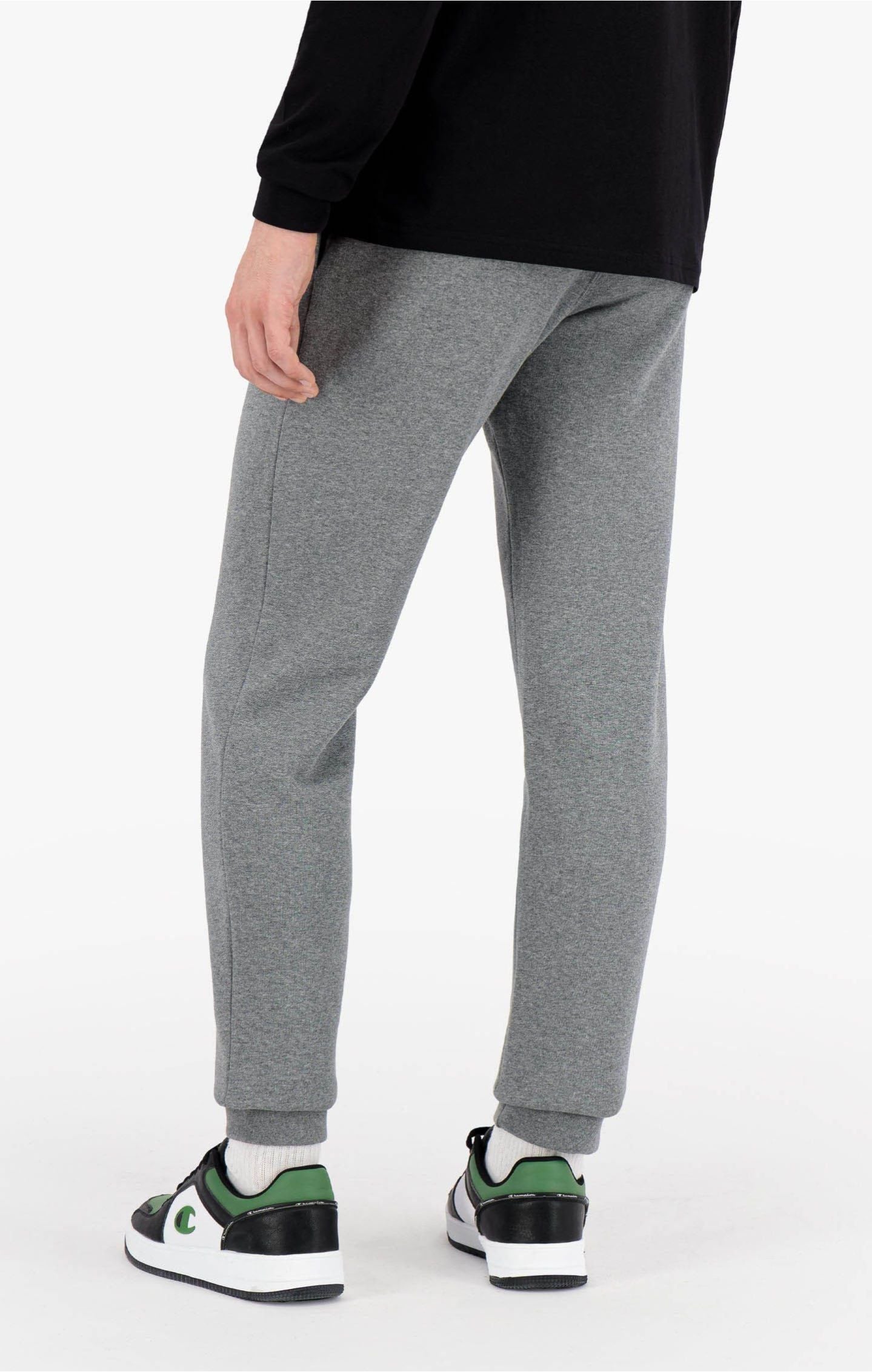 Champion Logo Print Cotton Terry Cuffed Joggers - Dark Grey - ViaductClothing -  -  