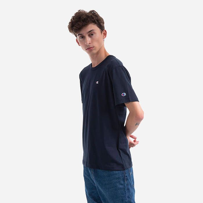 Champion Reverse Weave Crewneck Tee - Navy - ViaductClothing -  -  